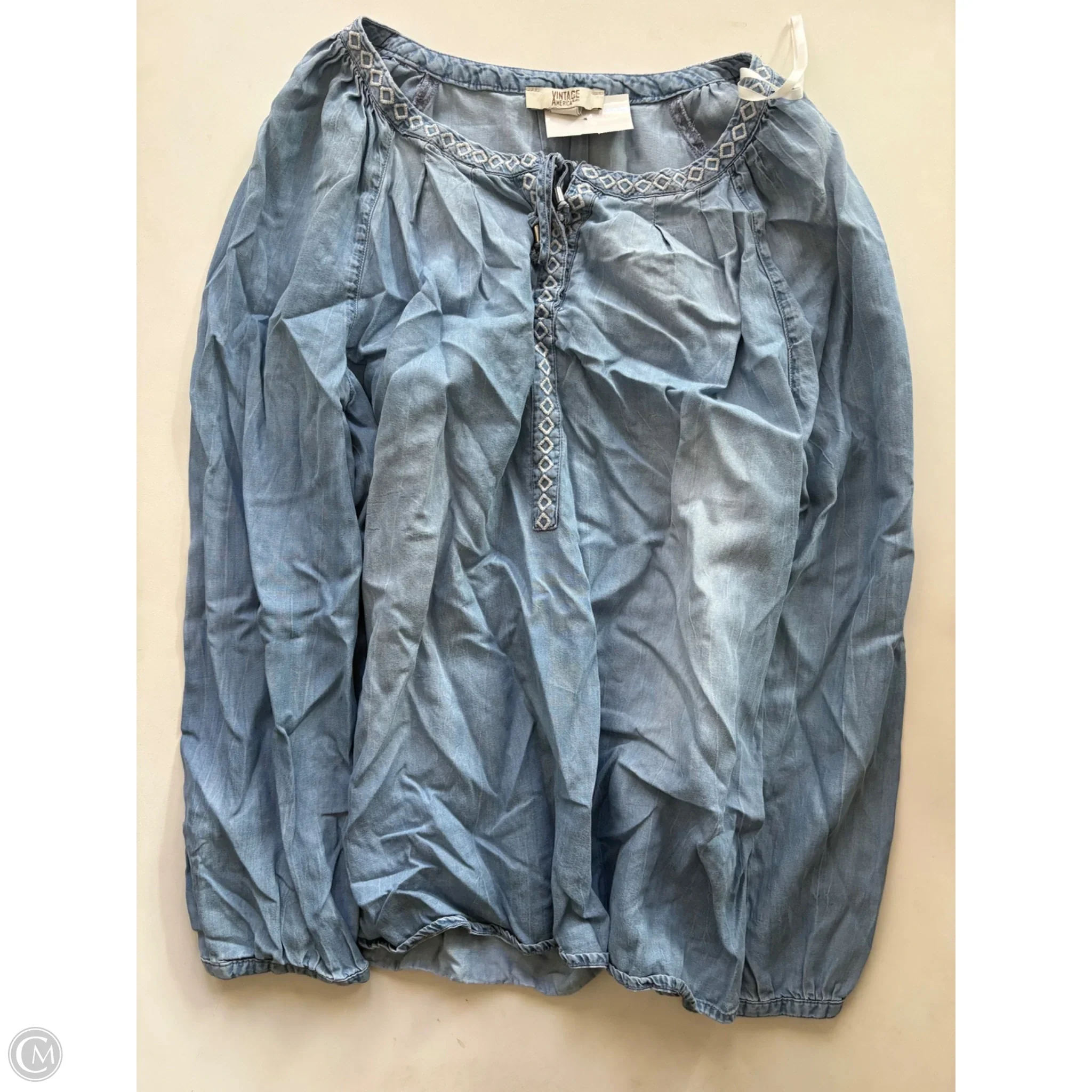 Top Long Sleeve By Vintage America In Blue, Size: L - Image 1