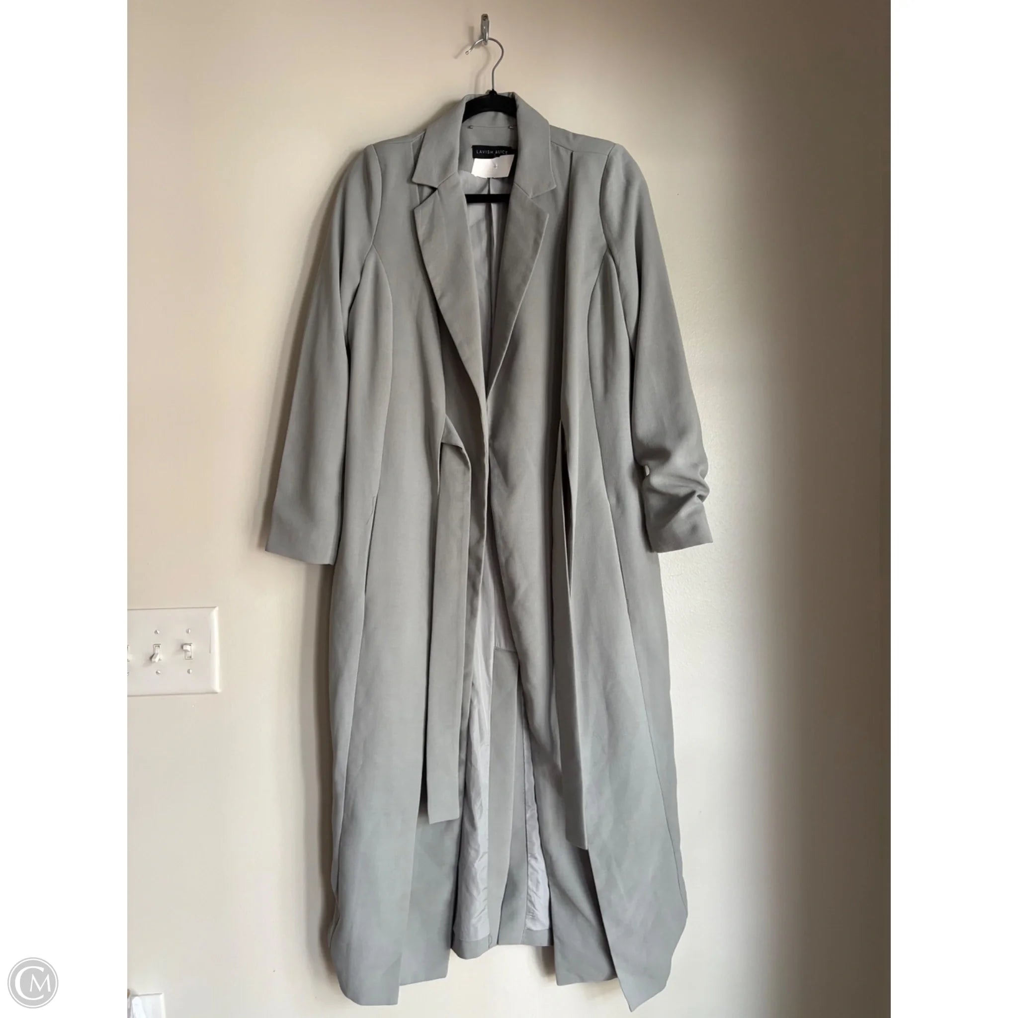 Coat Trench Coat By Lavish In Green, Size: S - Image 1