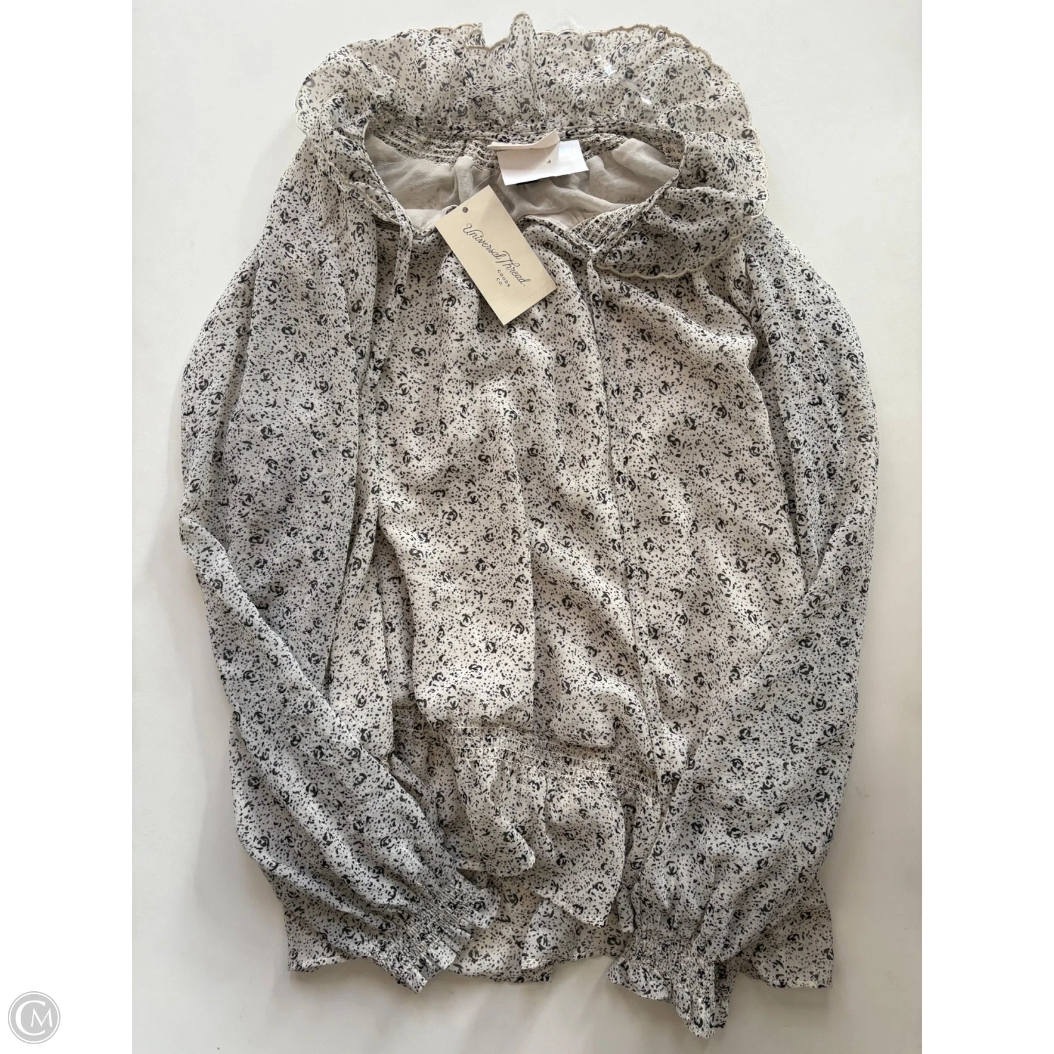 Blouse Long Sleeve By Universal Thread In Cream, Size: Xl - Image 1