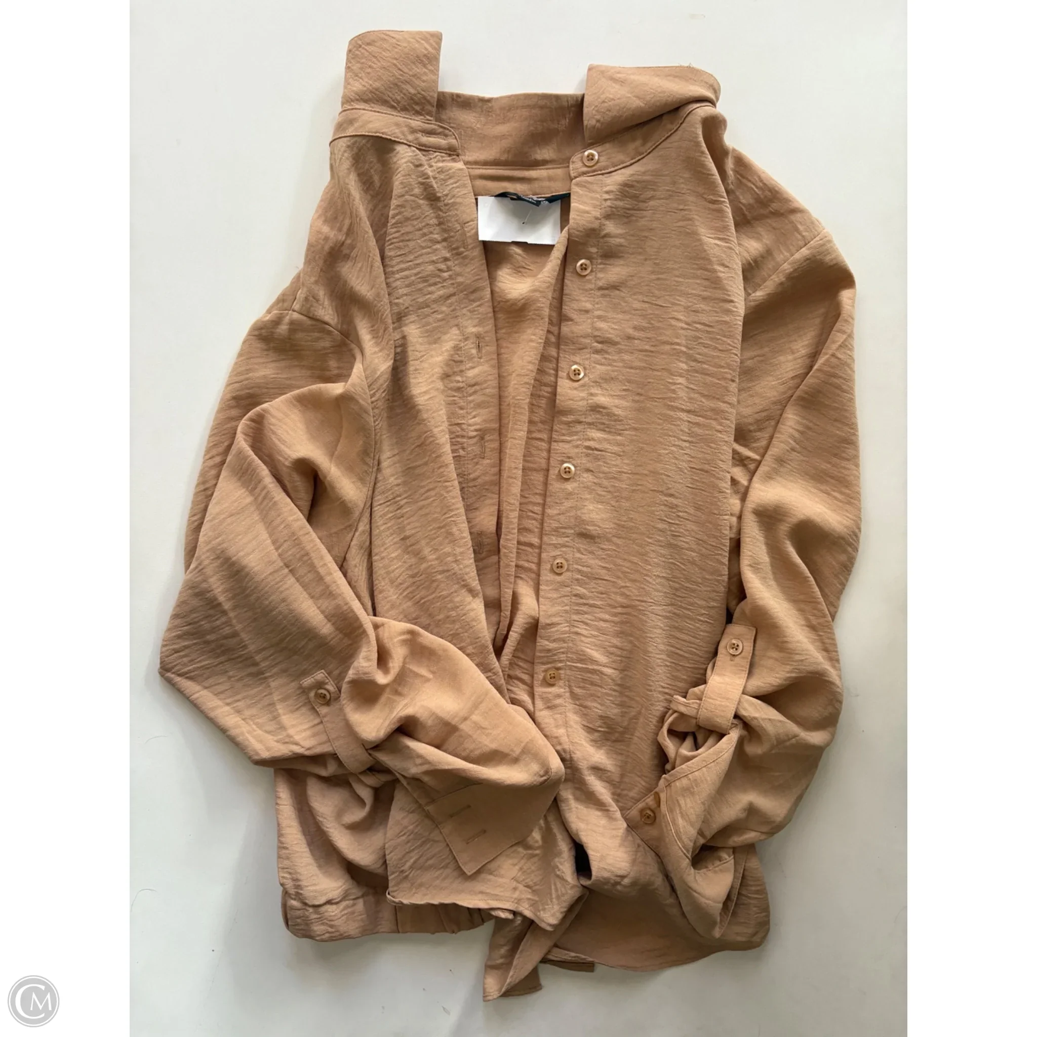 Blouse Long Sleeve By Simply Vera In Brown, Size: Xl - Image 1