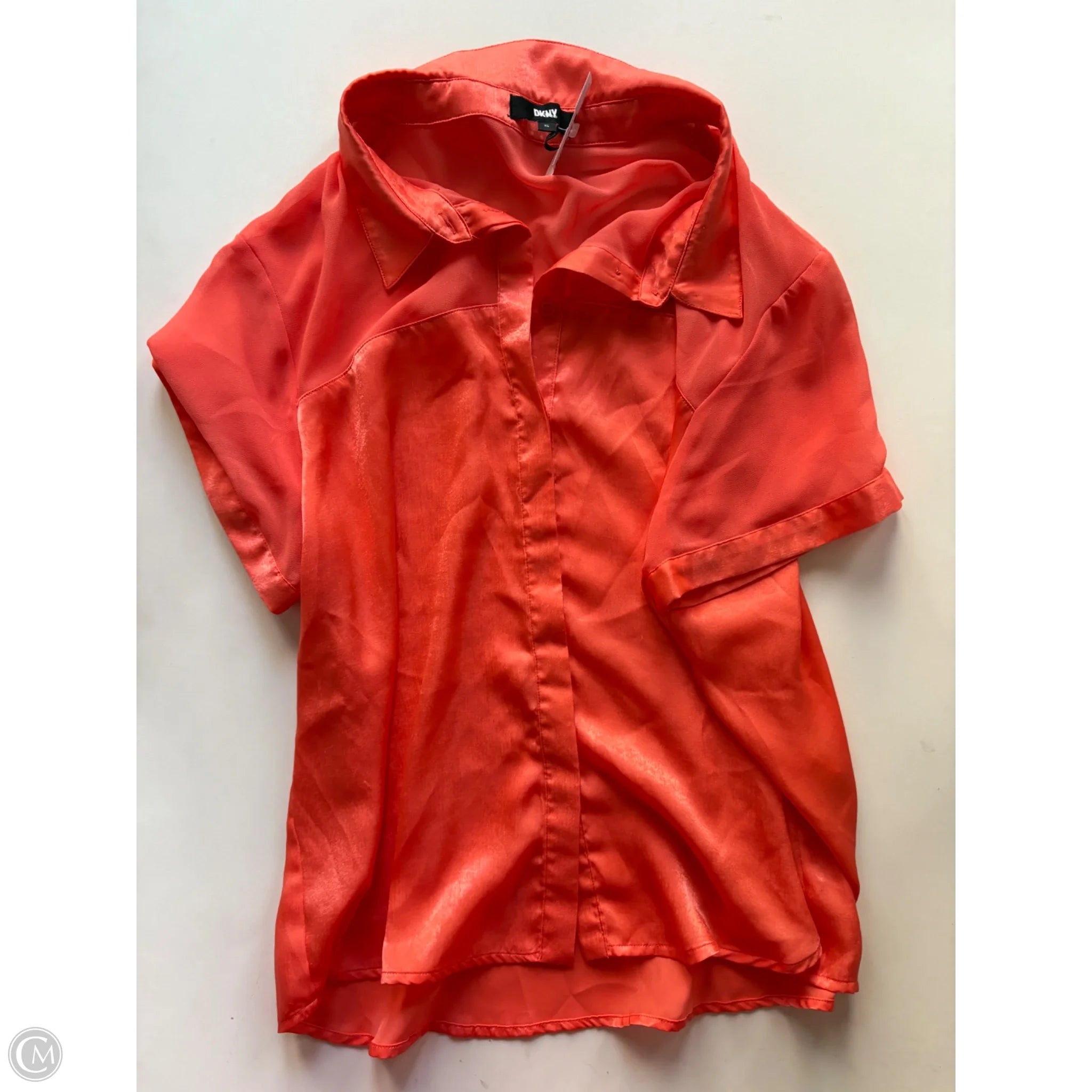 Top Short Sleeve By Dkny In Orange, Size: Xl - Image 1