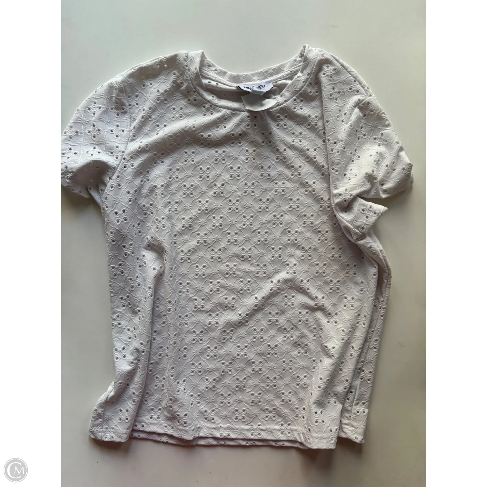 Top Short Sleeve By Nine West Apparel In White, Size: Xl - Image 1