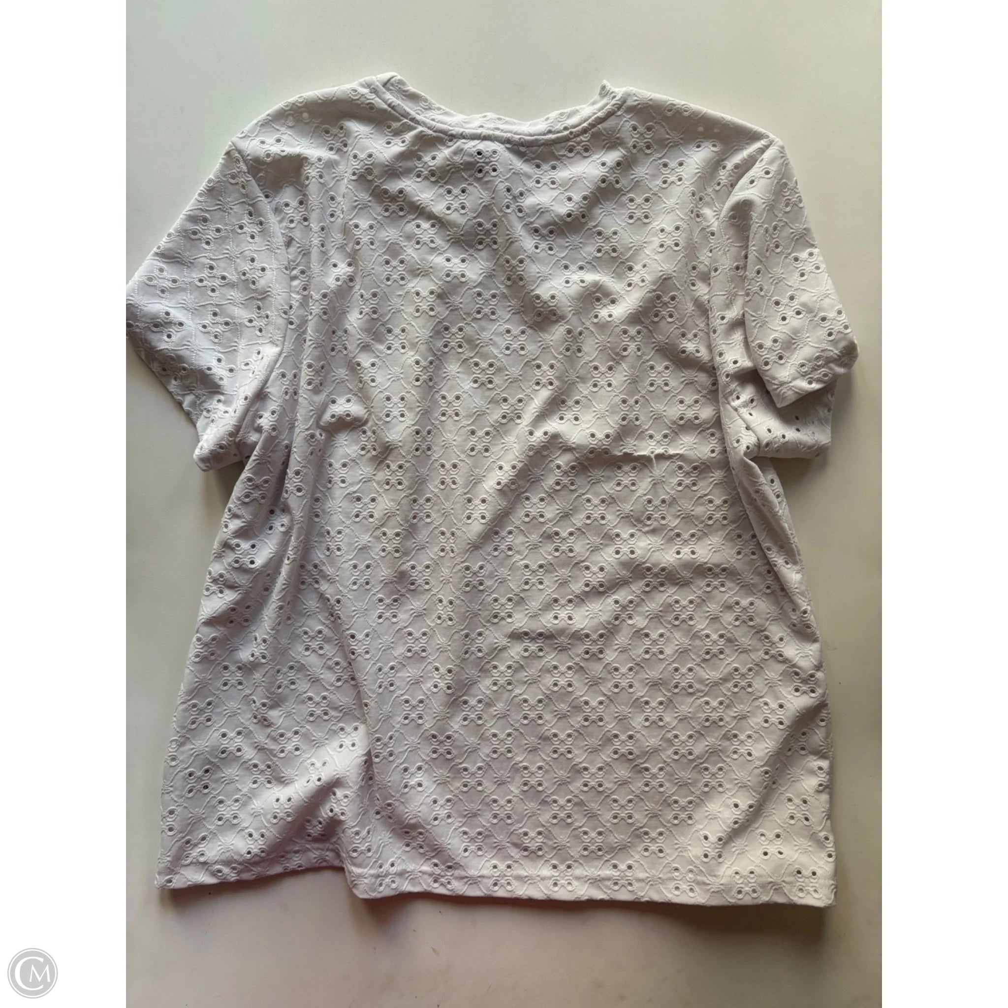 Top Short Sleeve By Nine West Apparel In White, Size: Xl - Image 2
