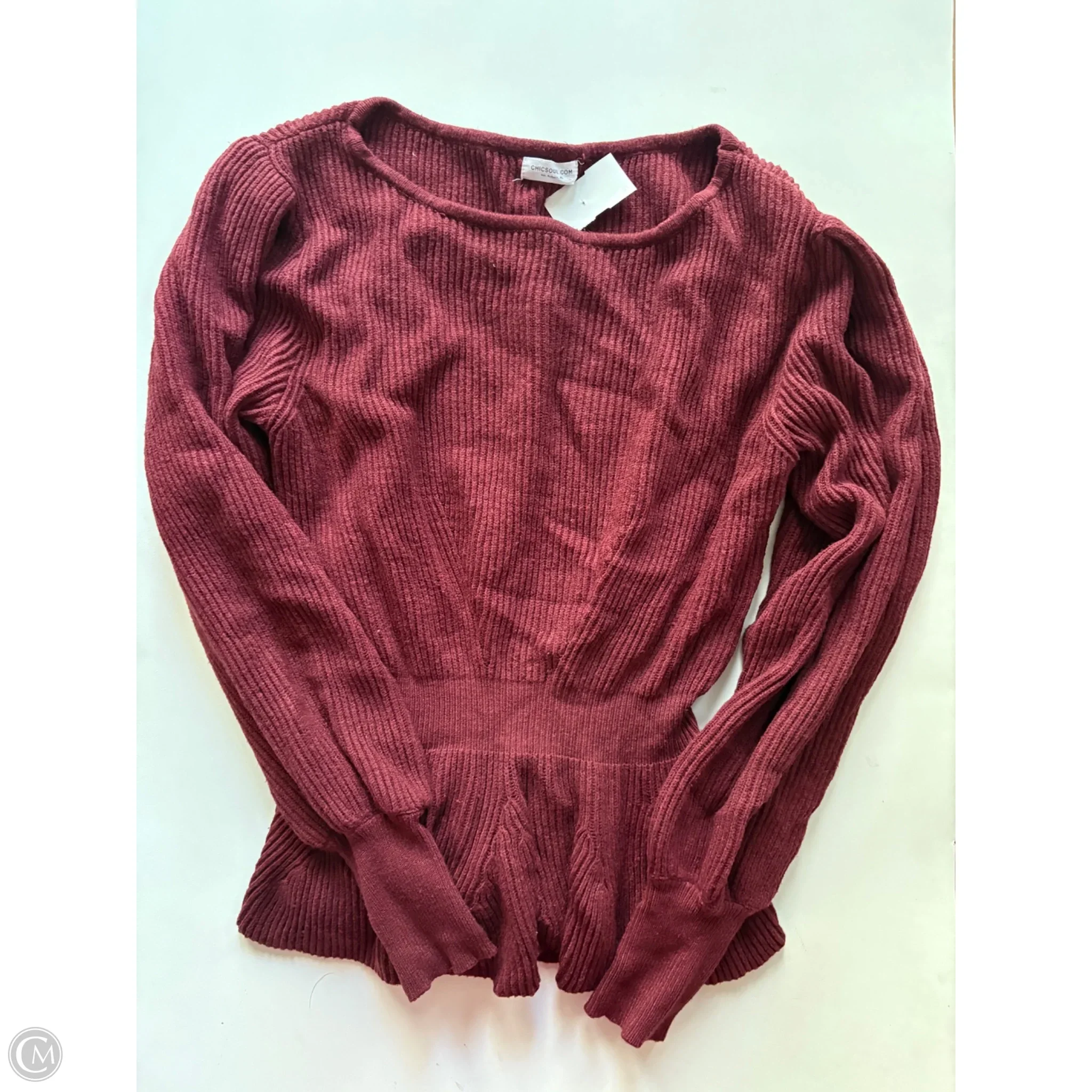Sweater By Chicsoul In Maroon, Size: 2x - Image 1