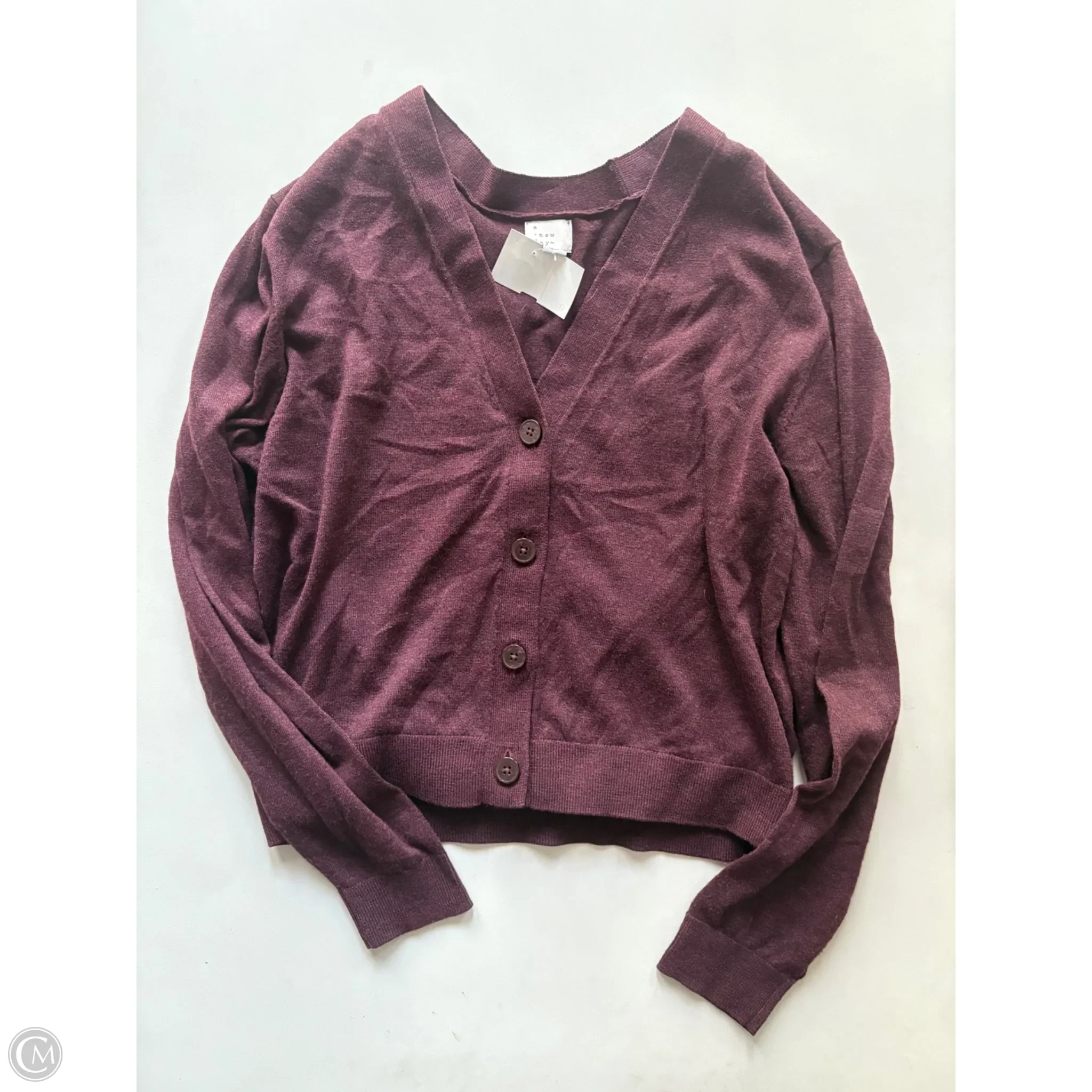 Sweater Cardigan By A New Day In Maroon, Size: S - Image 1