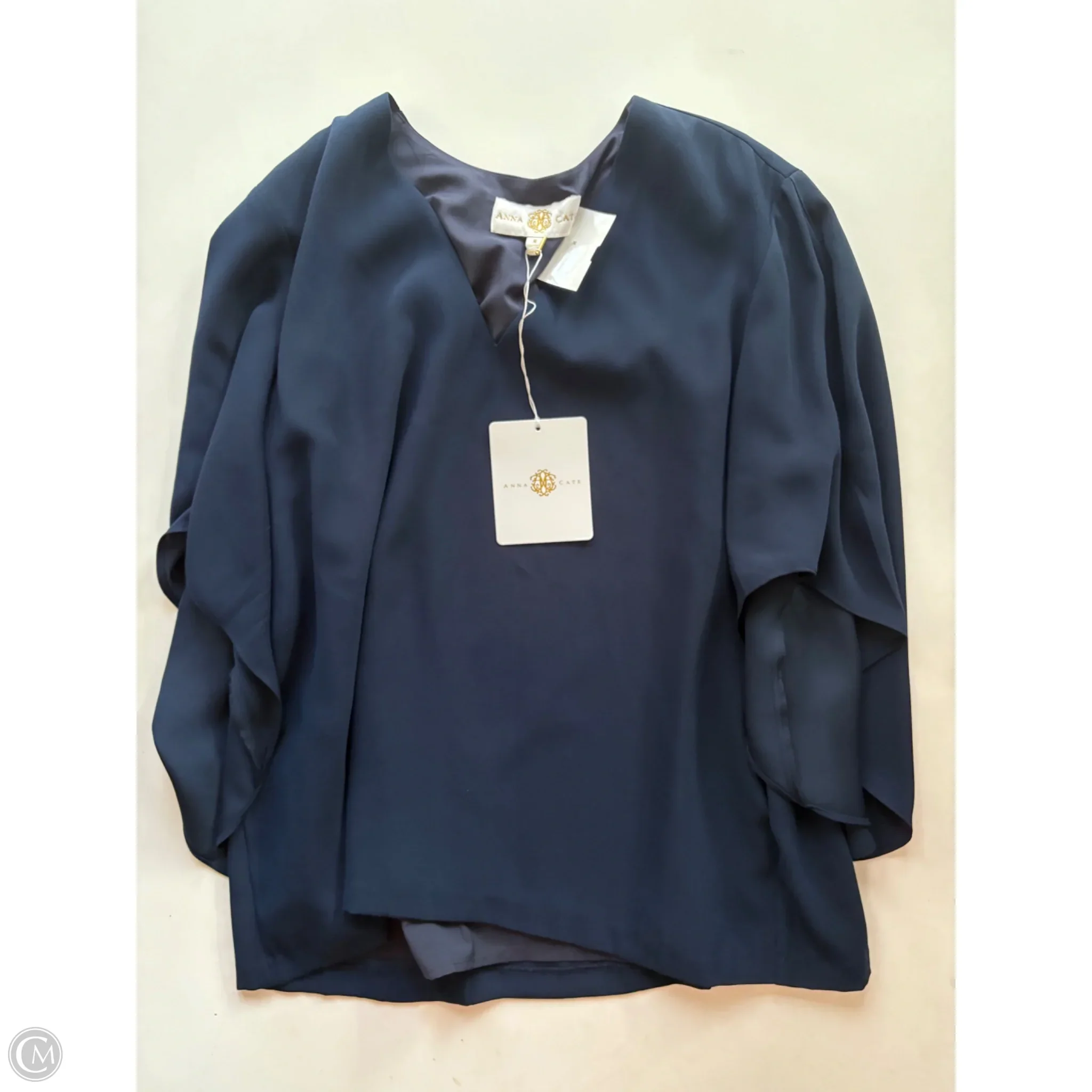 Blouse Long Sleeve By Anna Cate In Navy, Size: M - Image 1