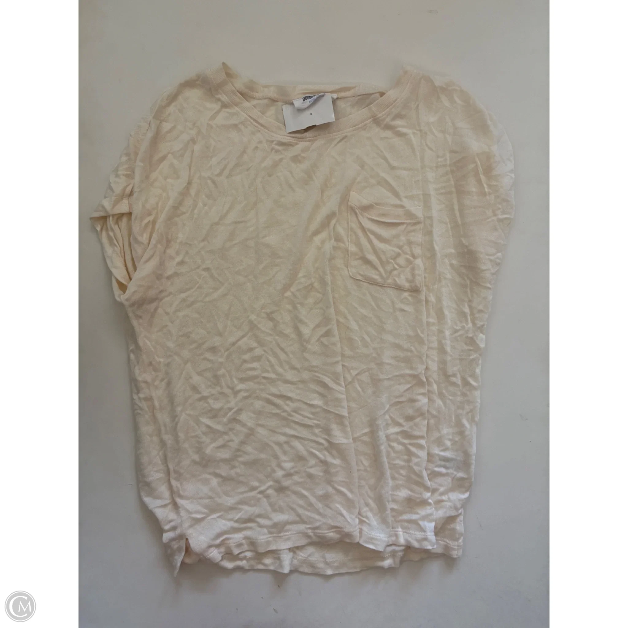 Top Short Sleeve By Double Zero In Cream, Size: M - Image 1