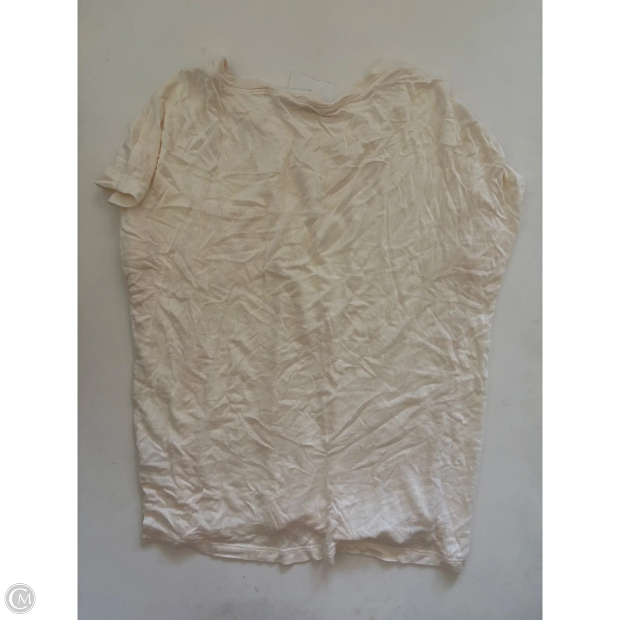 Top Short Sleeve By Double Zero In Cream, Size: M - Image 2