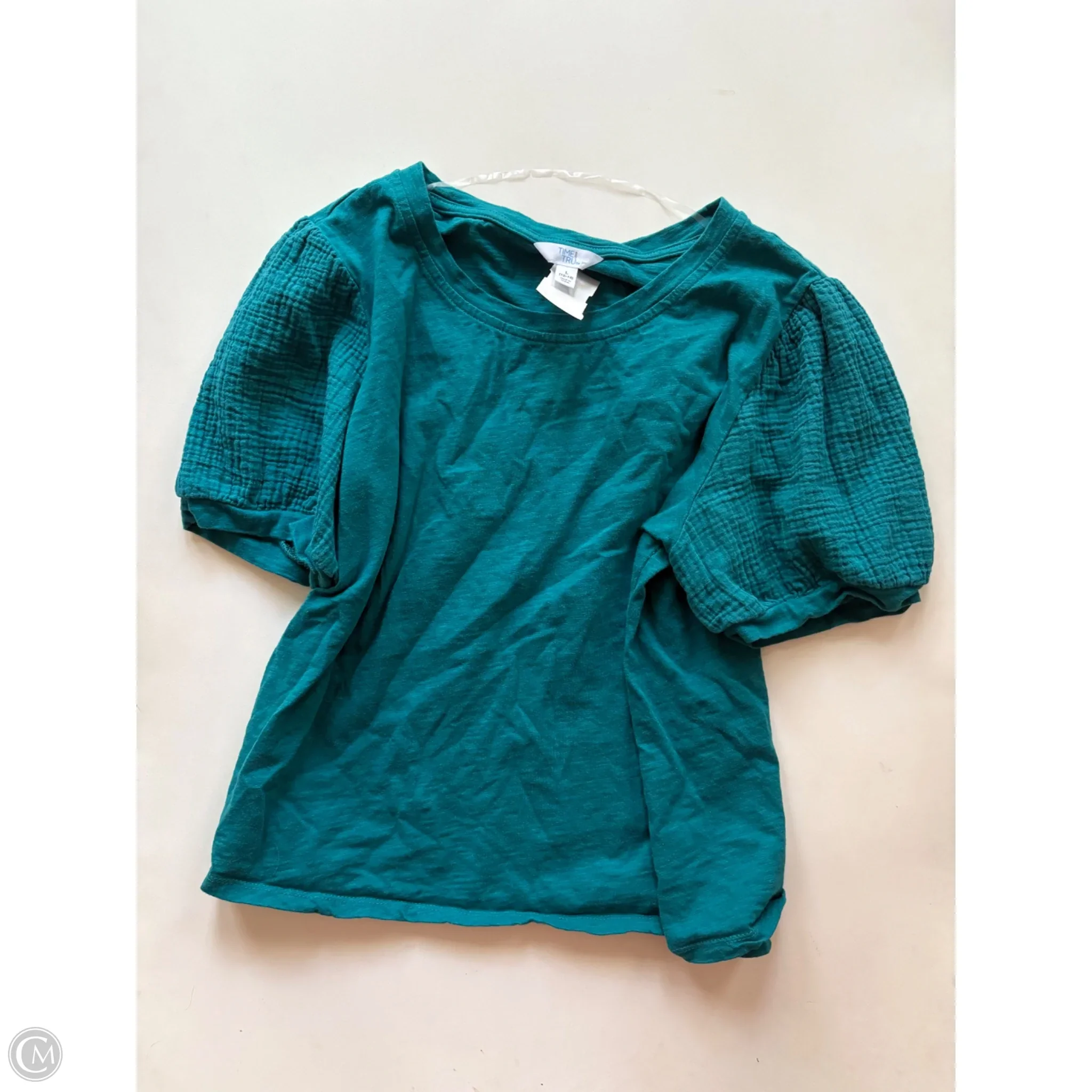 Top Short Sleeve By Time And Tru In Blue, Size: L - Image 1