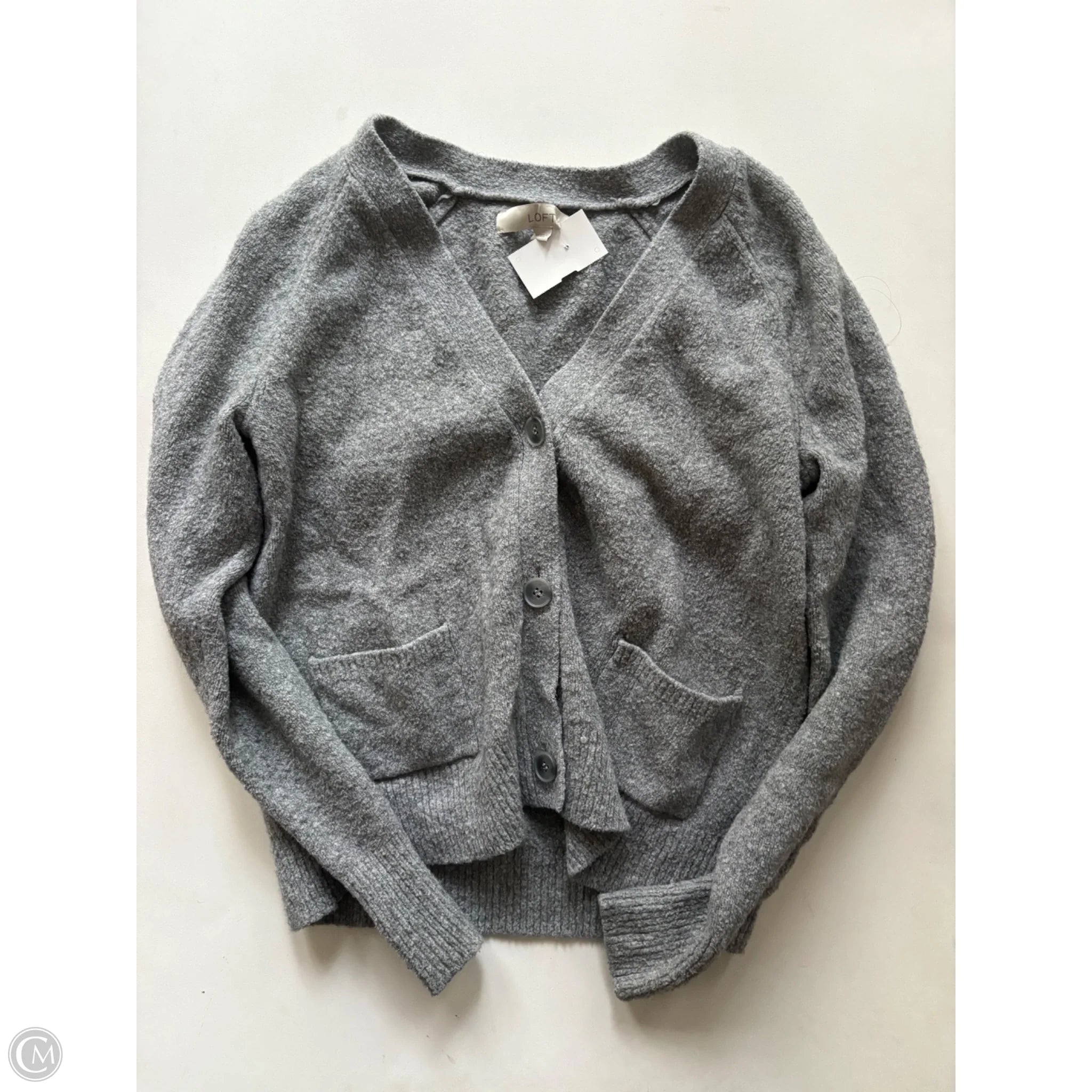 Sweater Cardigan By Loft In Grey, Size: Xs - Image 1