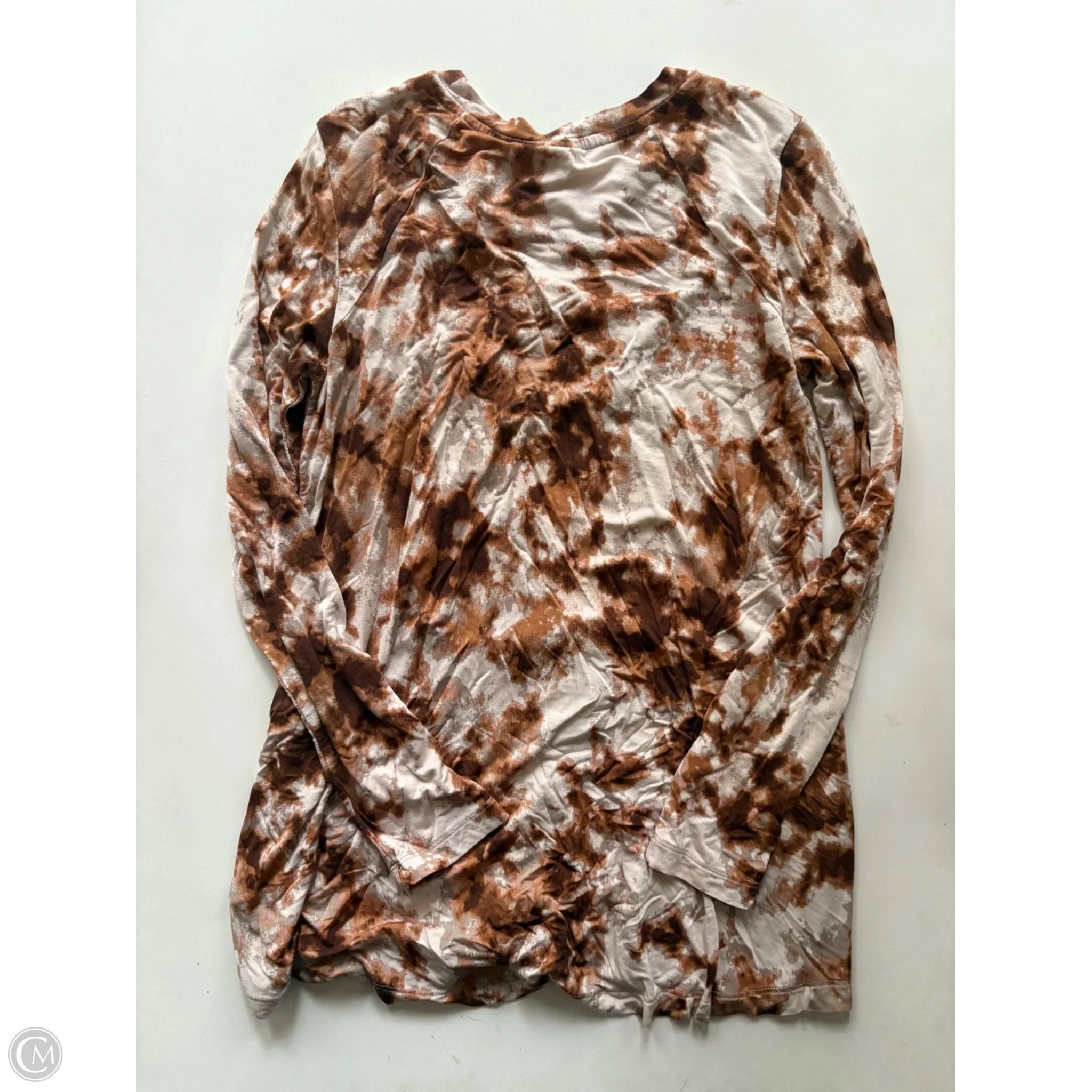 Top Long Sleeve By Logo In Brown, Size: Xs - Image 2