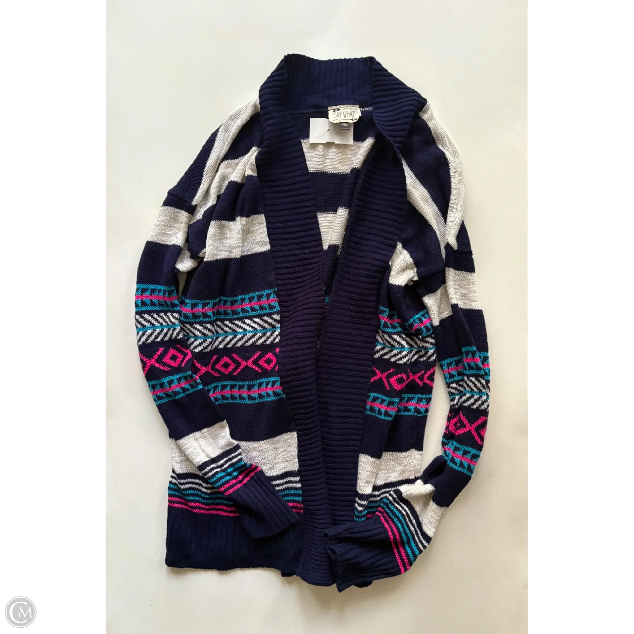 Sweater Cardigan By Say What In Blue, Size: Xl - Image 1
