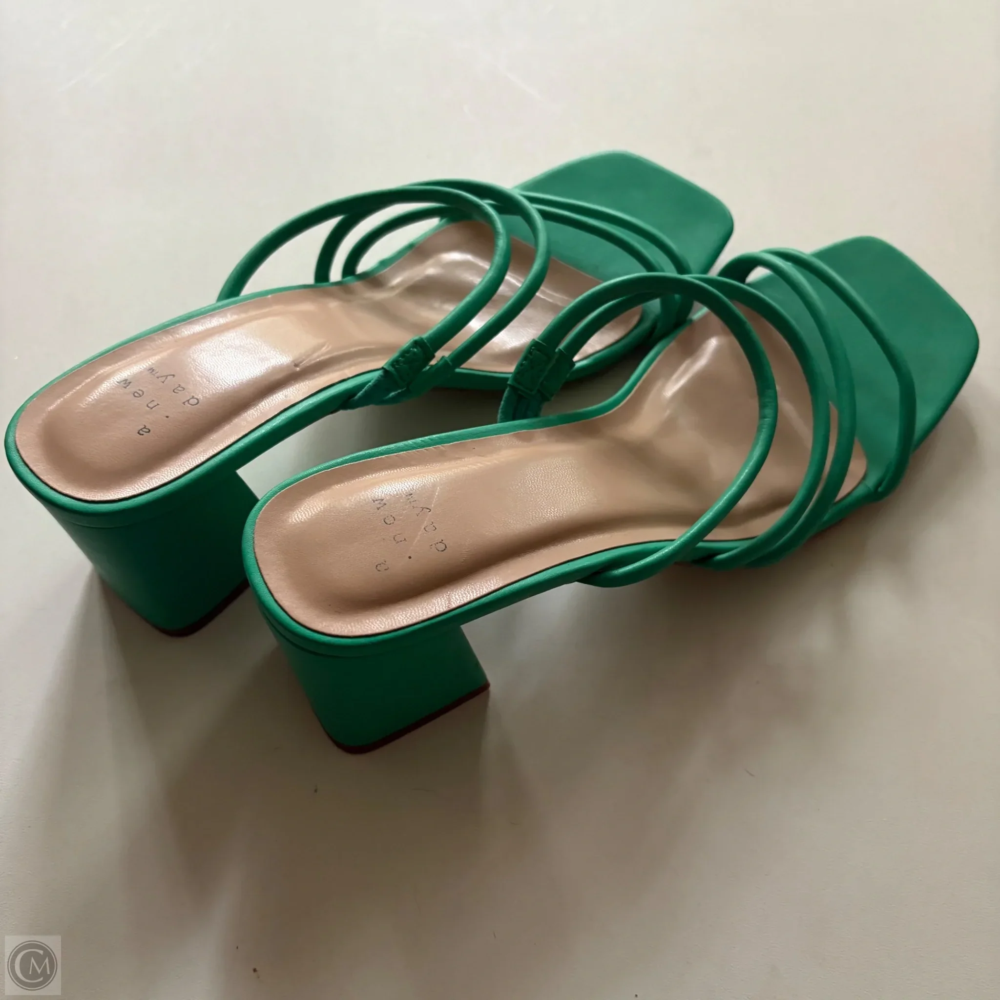 Sandals Heels Block By A New Day In Green, Size: 10 - Image 2