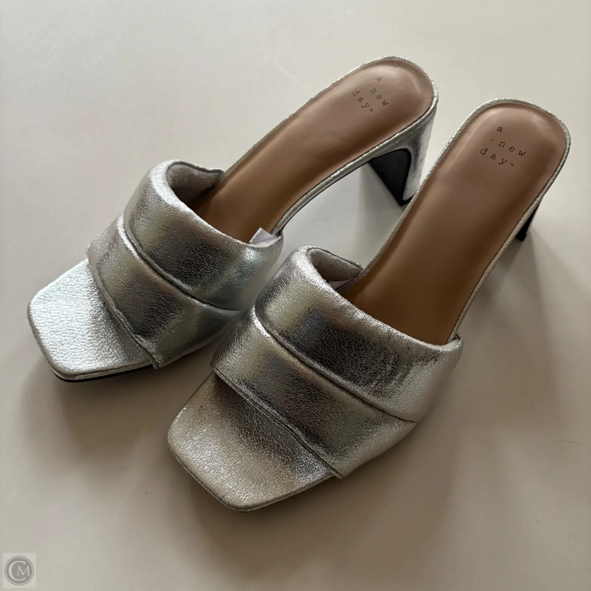 Sandals Heels Block By A New Day In Silver, Size: 10 - Image 1