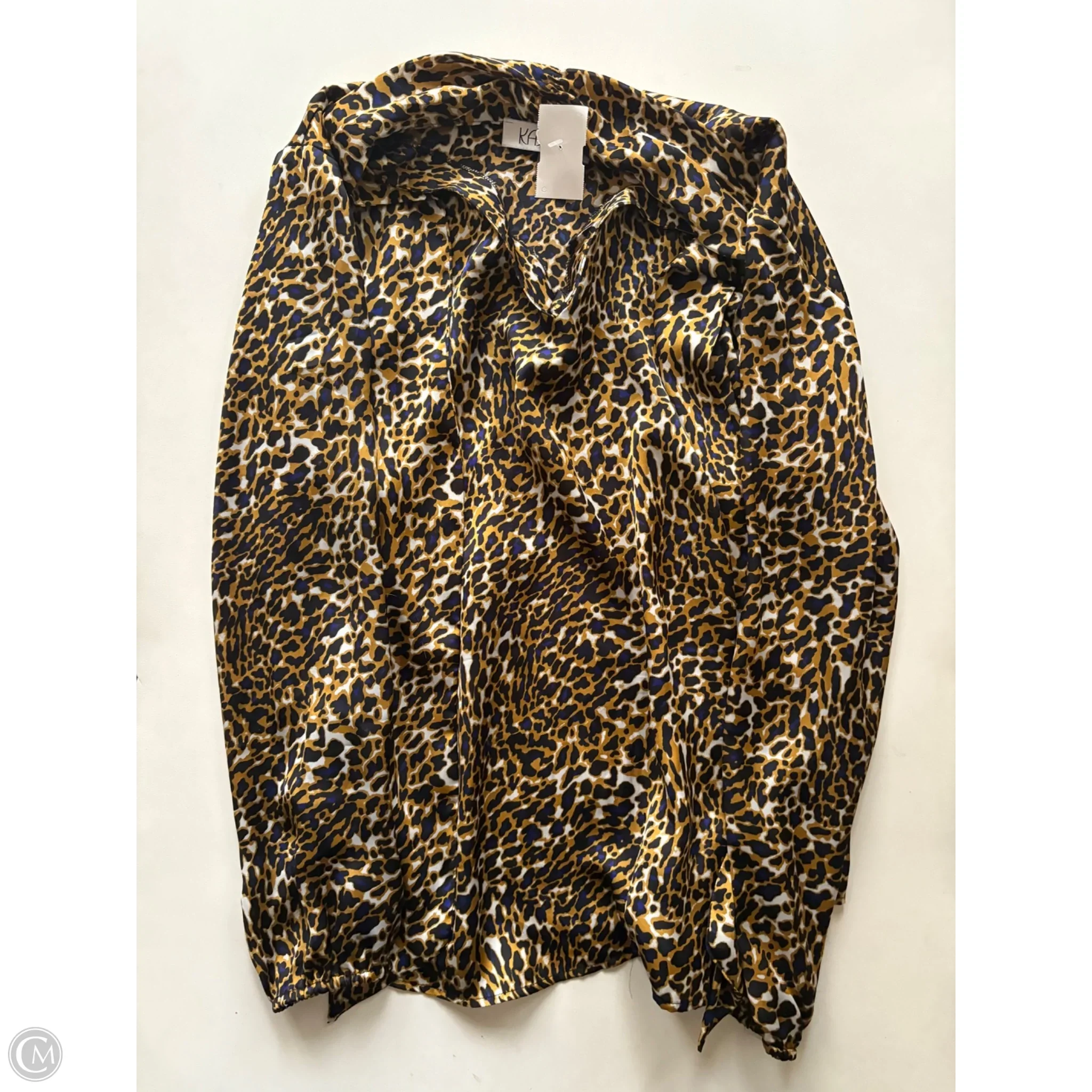 Blouse Long Sleeve By Kasper In Animal Print, Size: 1x - Image 1