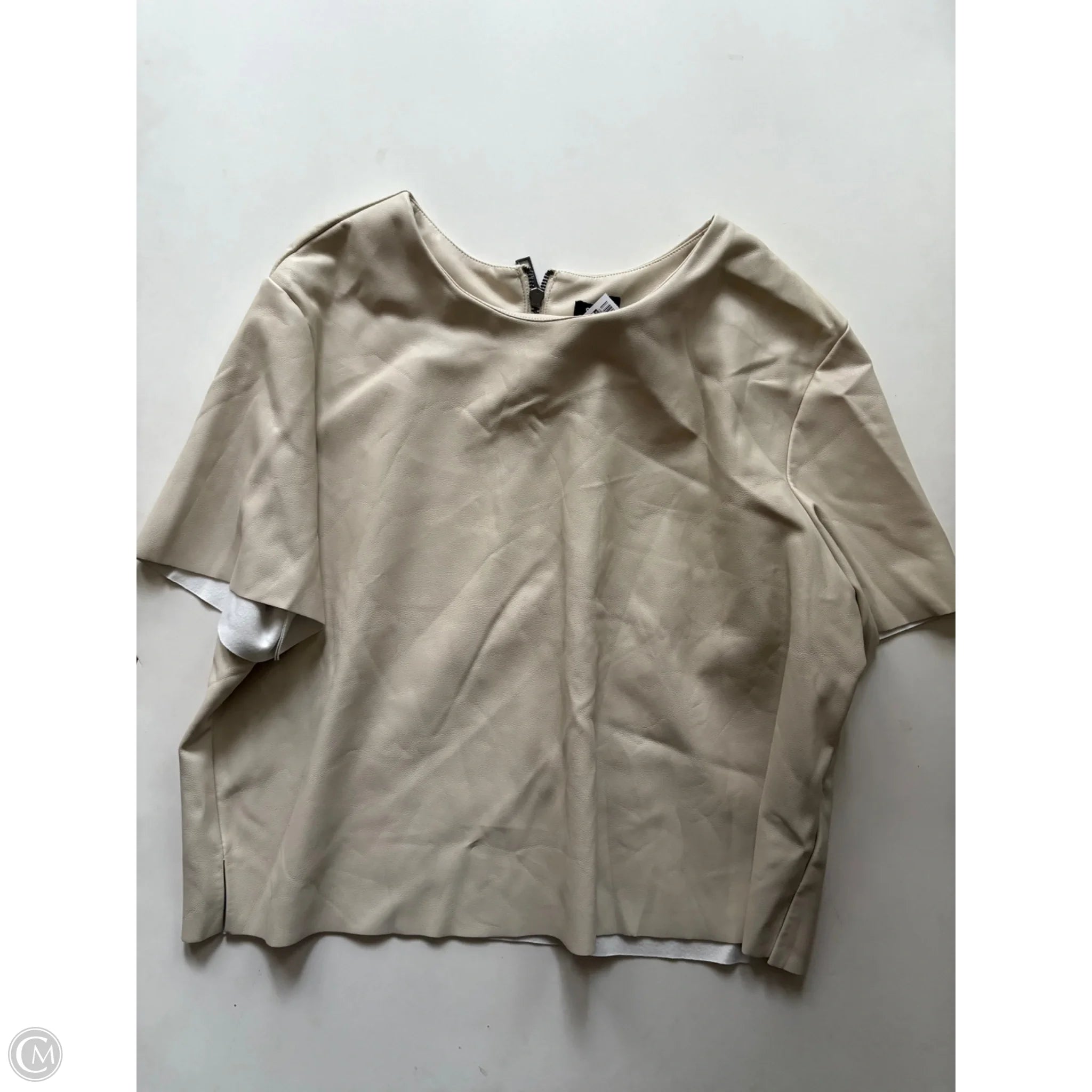 Top Short Sleeve By Steve Madden In Cream, Size: L - Image 1