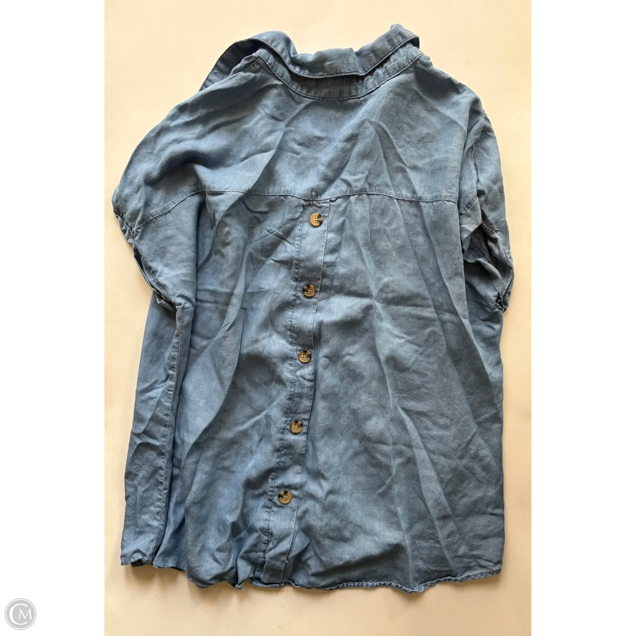 Blouse Short Sleeve By Perch In Blue, Size: 2x - Image 2