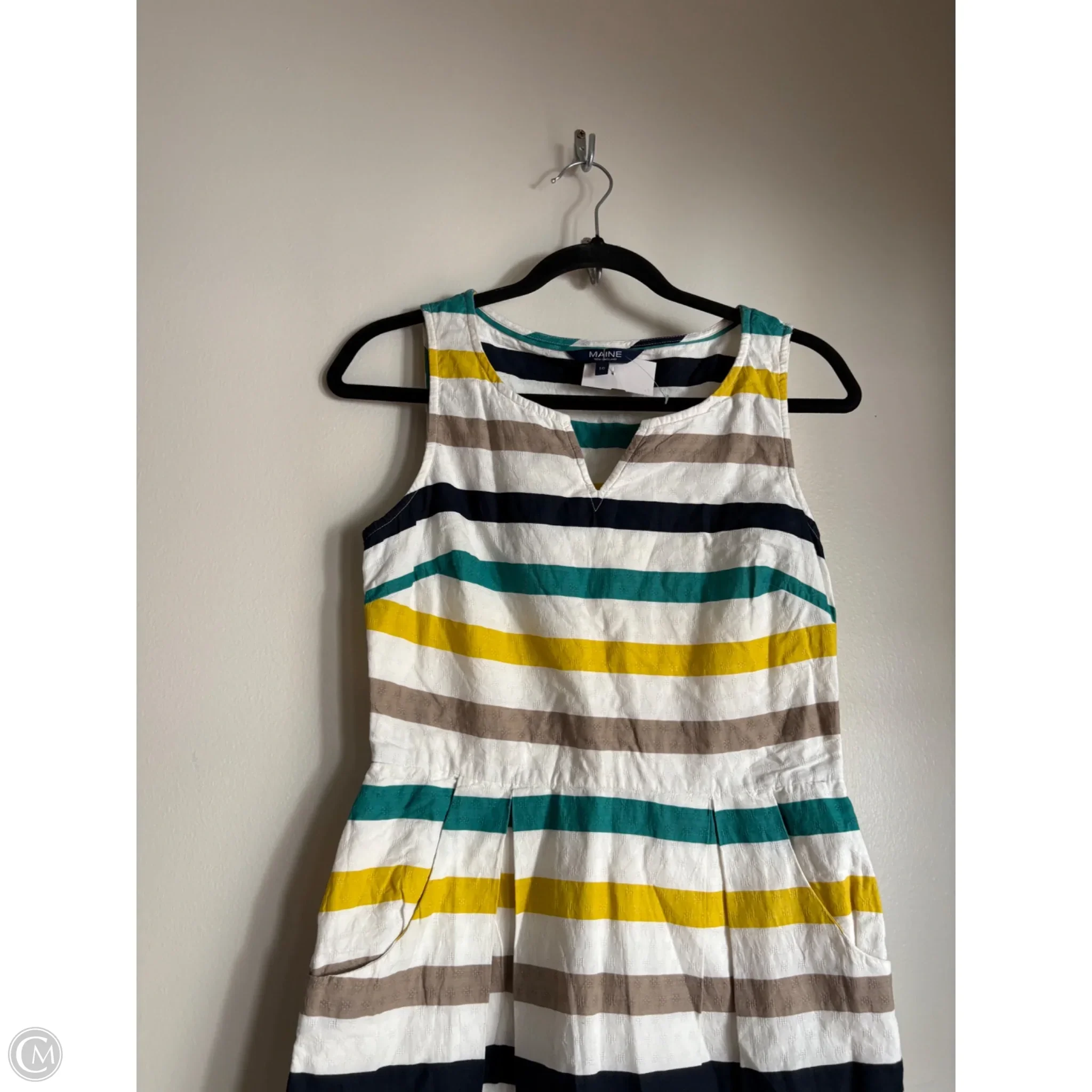 Dress Casual Midi By Maine In Striped Pattern, Size: M - Image 3