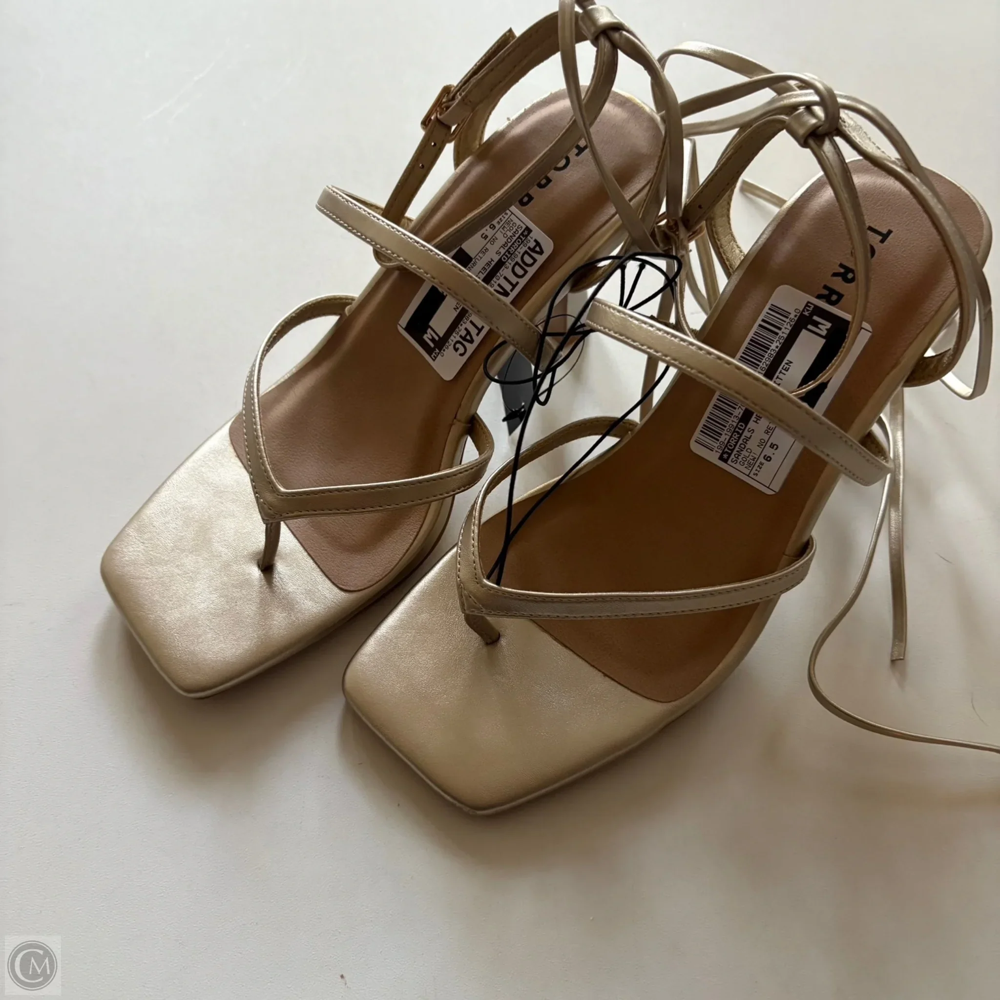 Sandals Heels Kitten By Torrid In Gold, Size: 6.5 - Image 1