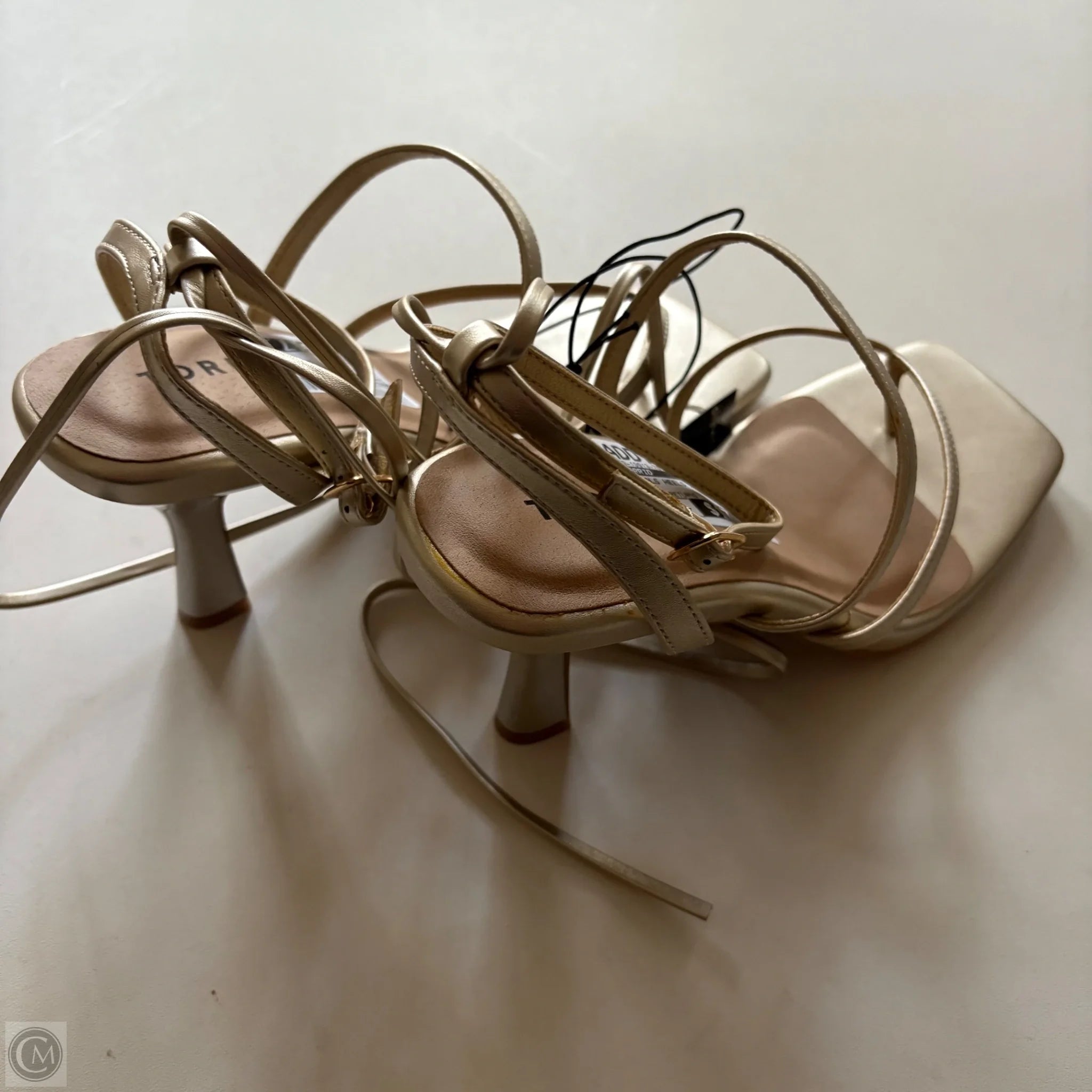 Sandals Heels Kitten By Torrid In Gold, Size: 6.5 - Image 2
