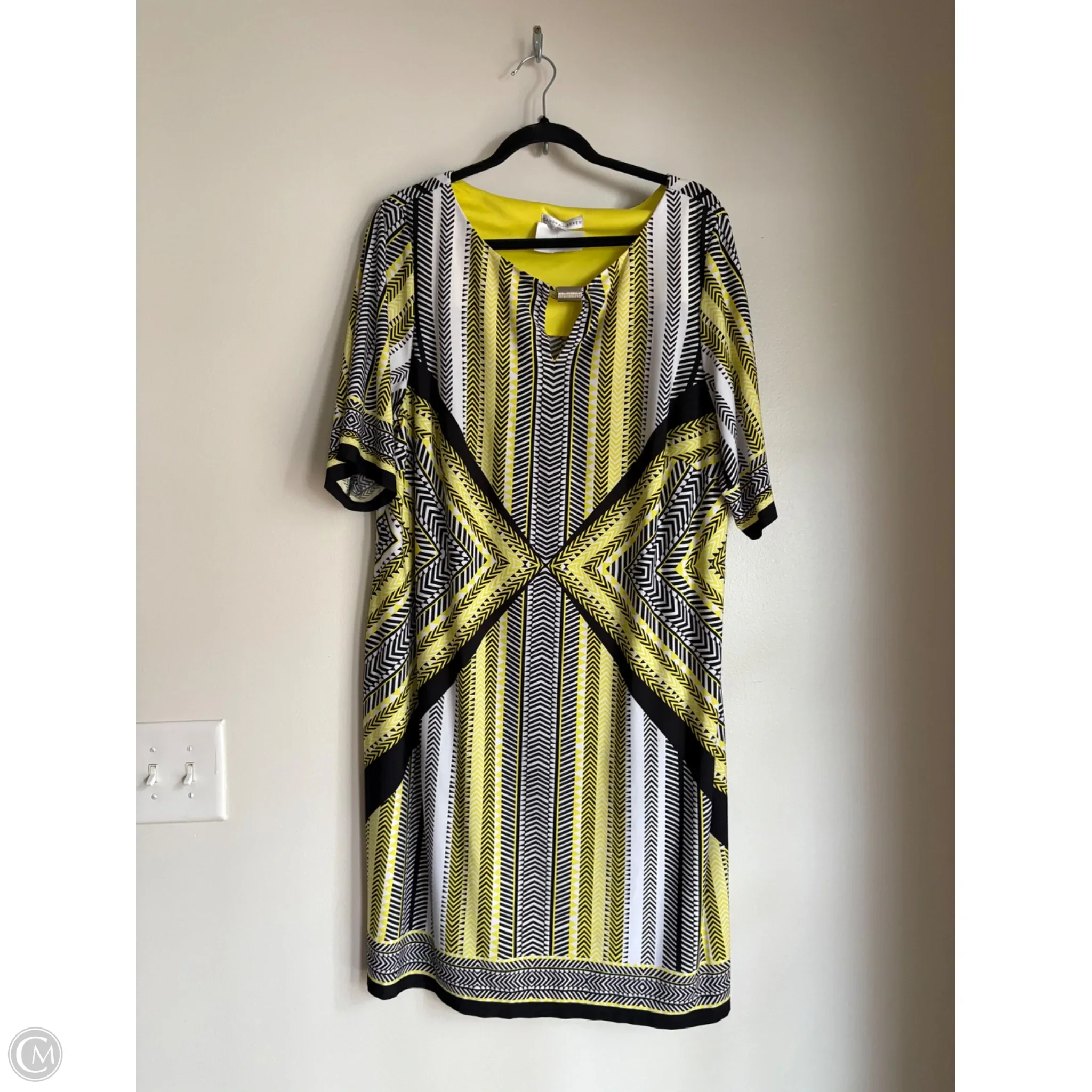 Dress Work By Sandra Darren In Yellow, Size: 1x - Image 1