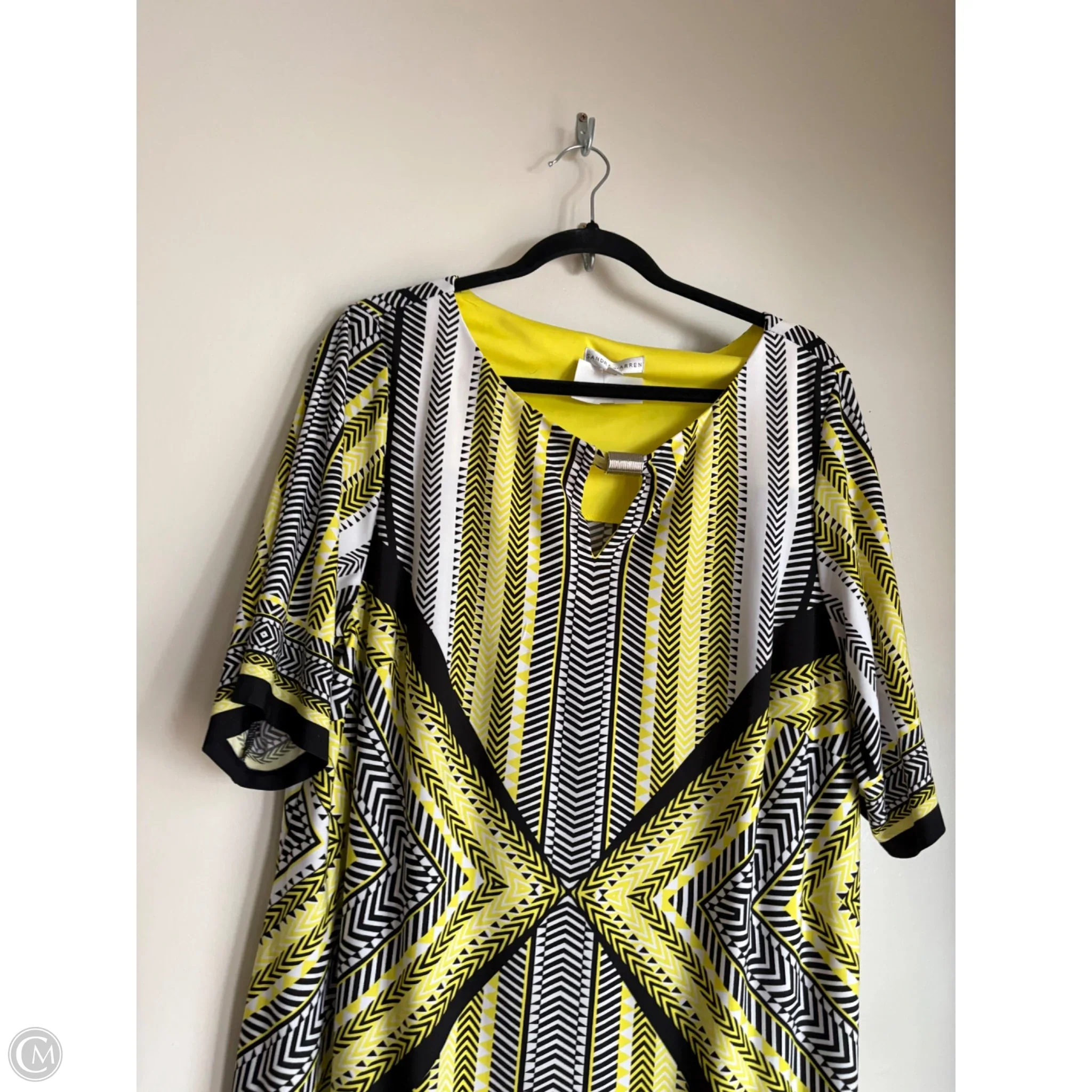 Dress Work By Sandra Darren In Yellow, Size: 1x - Image 3
