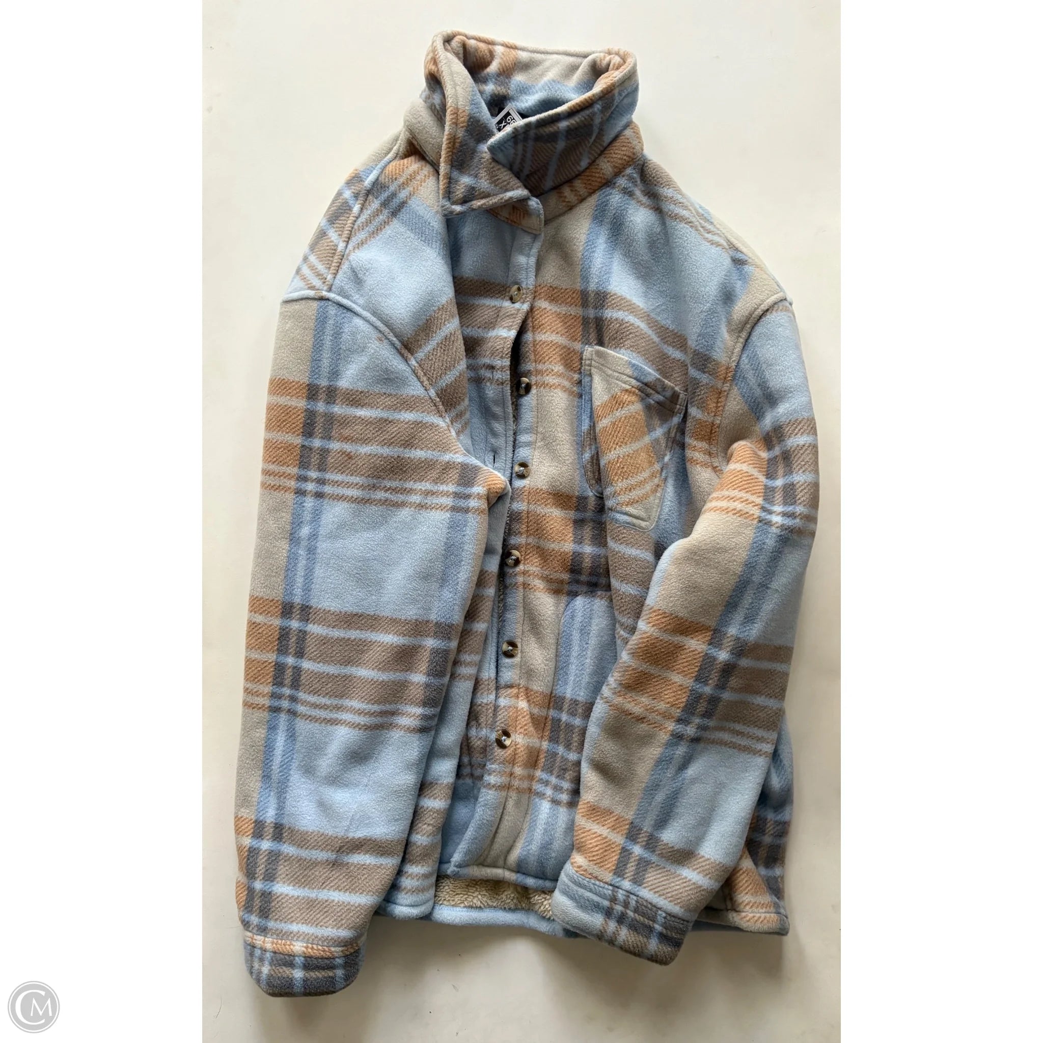 Coat Puffer & Quilted By Hfx In Plaid Pattern, Size: 2x - Image 1
