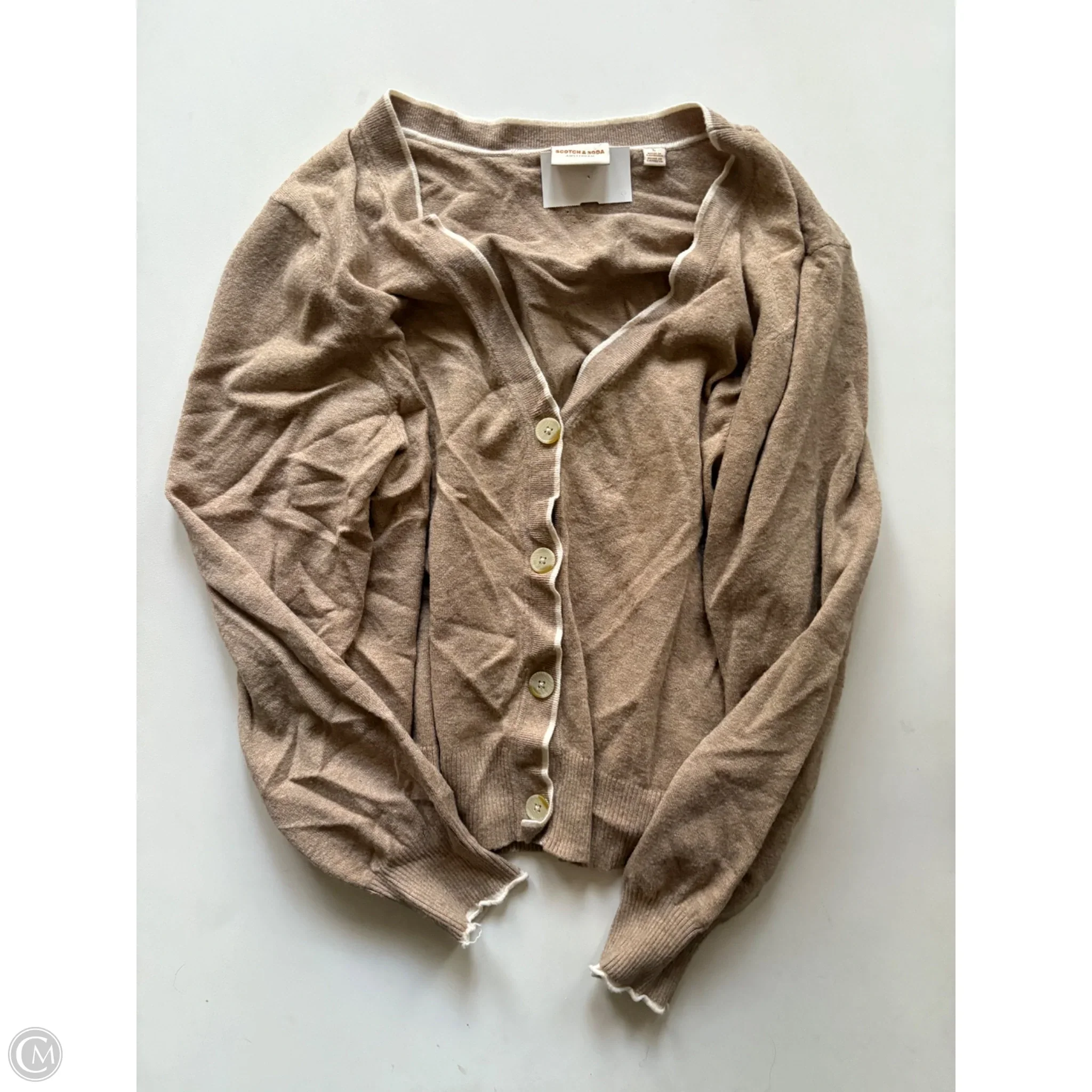 Sweater Cardigan By Scotch & Soda In Tan, Size: L - Image 1