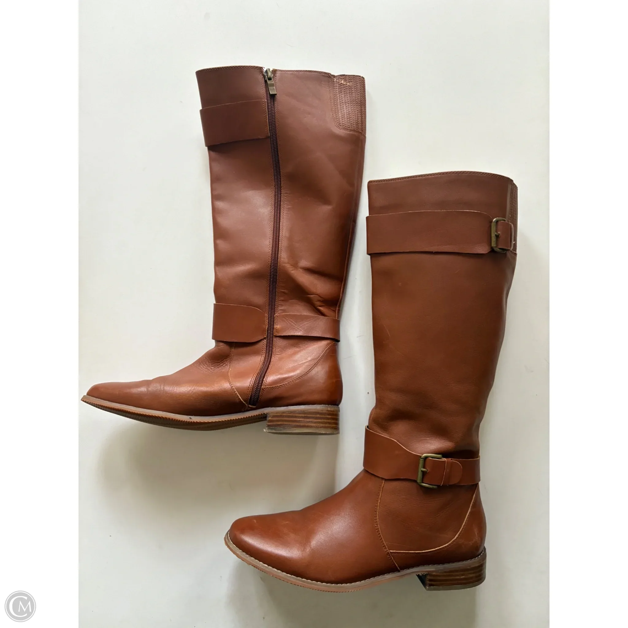 Boots Knee Heels By Ellen Tracy In Brown, Size: 9.5 - Image 1