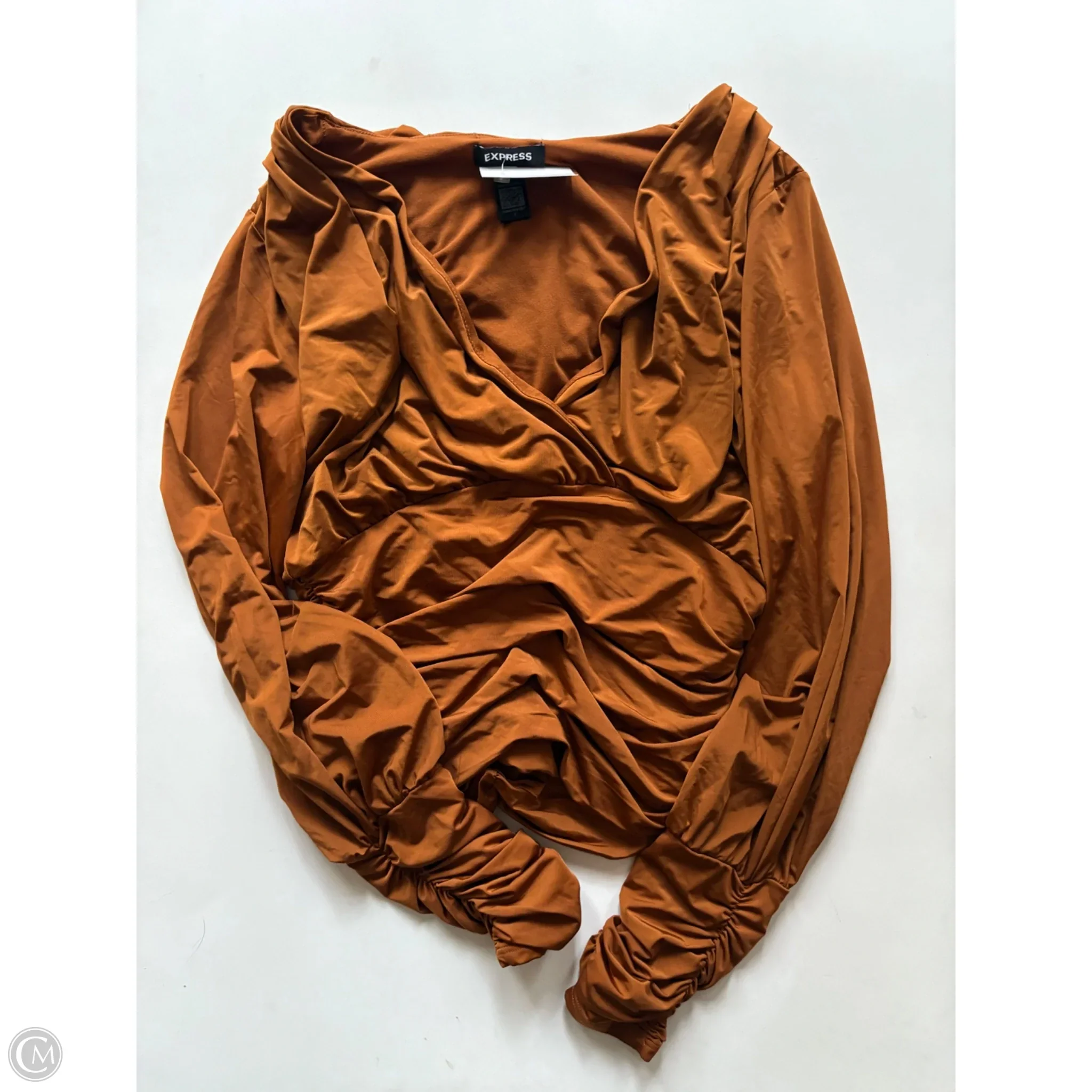 Blouse Long Sleeve By Express In Orange, Size: S - Image 1