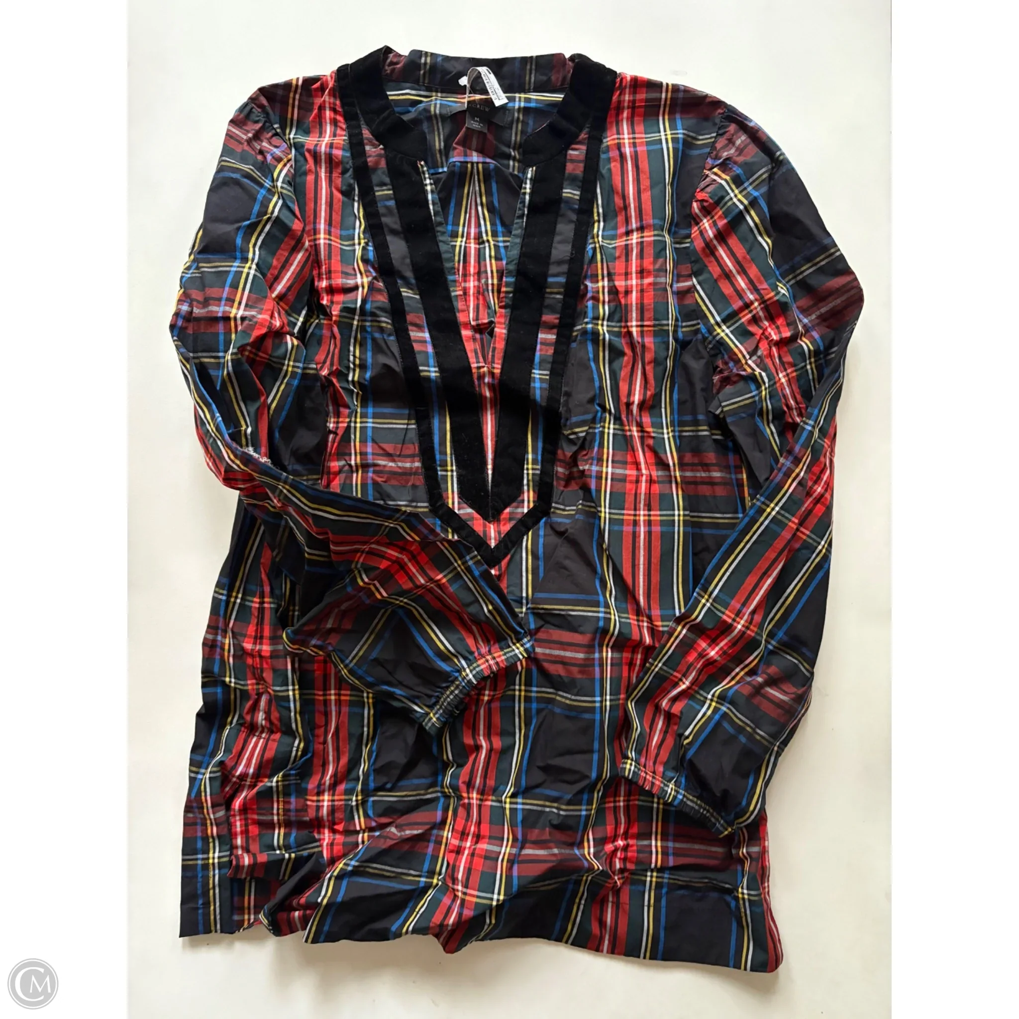 Top Long Sleeve By J. Crew In Plaid Pattern, Size: M - Image 1