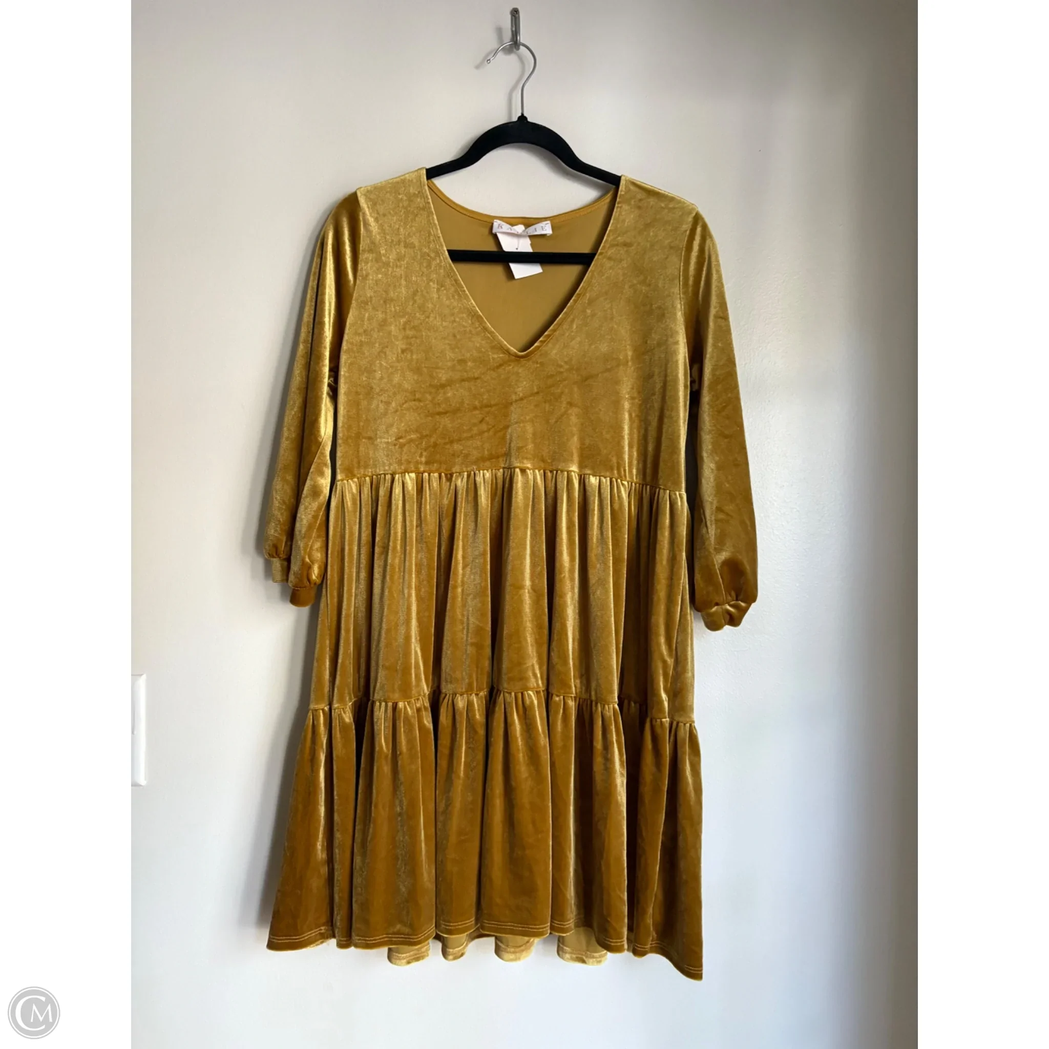 Dress Casual Midi By Karlie In Gold, Size: S - Image 1