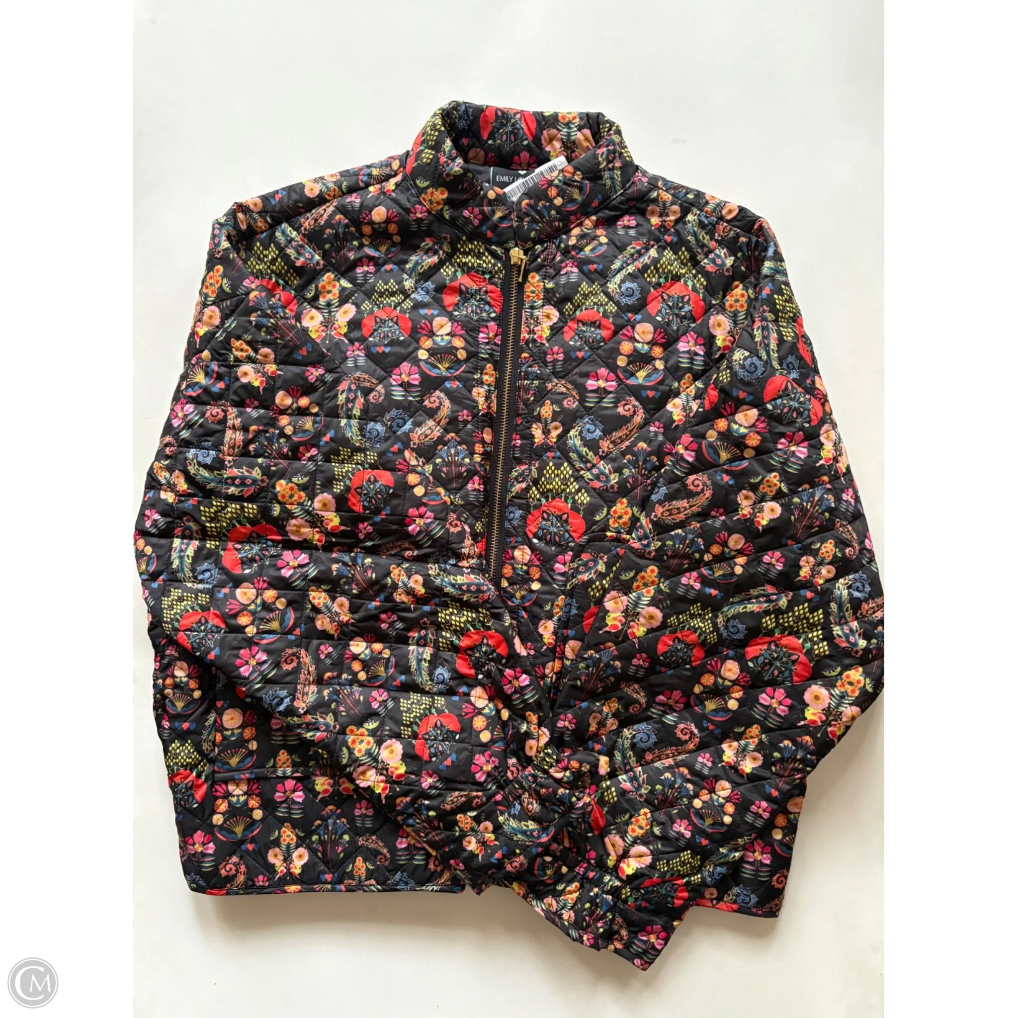 Jacket Puffer & Quilted By Emily In Floral Print, Size: M - Image 1