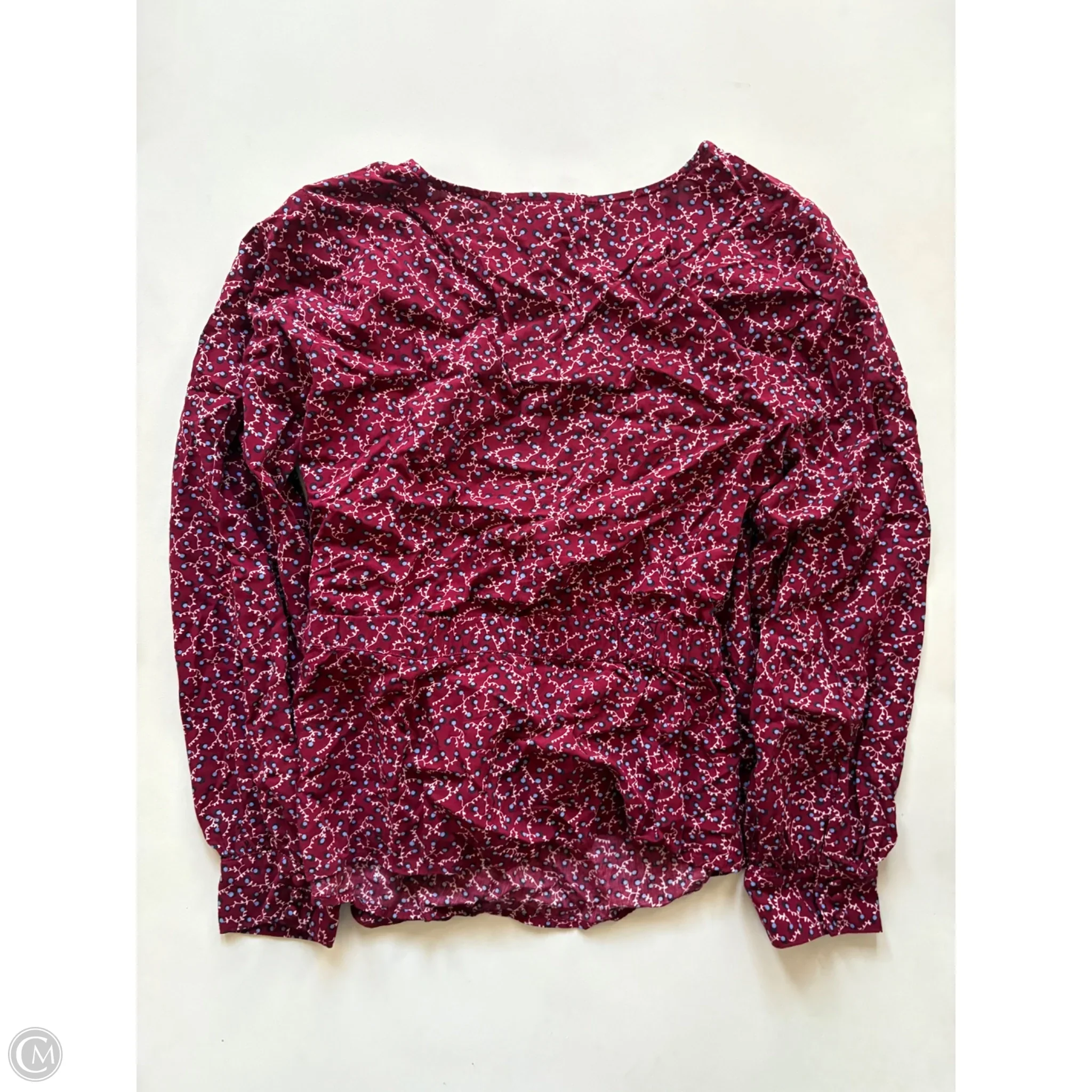 Top Long Sleeve By Talbots In Maroon, Size: Mp - Image 2
