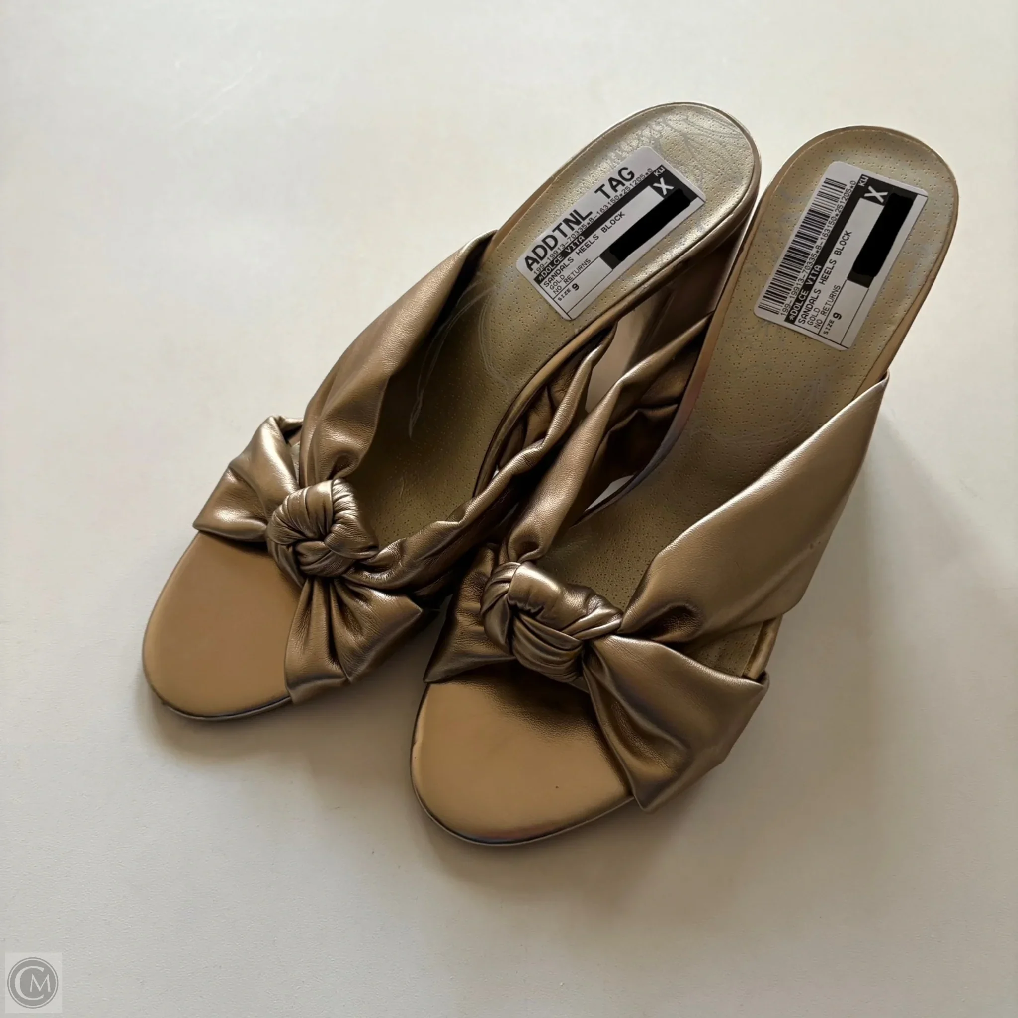 Sandals Heels Block By Dolce Vita In Gold, Size: 9