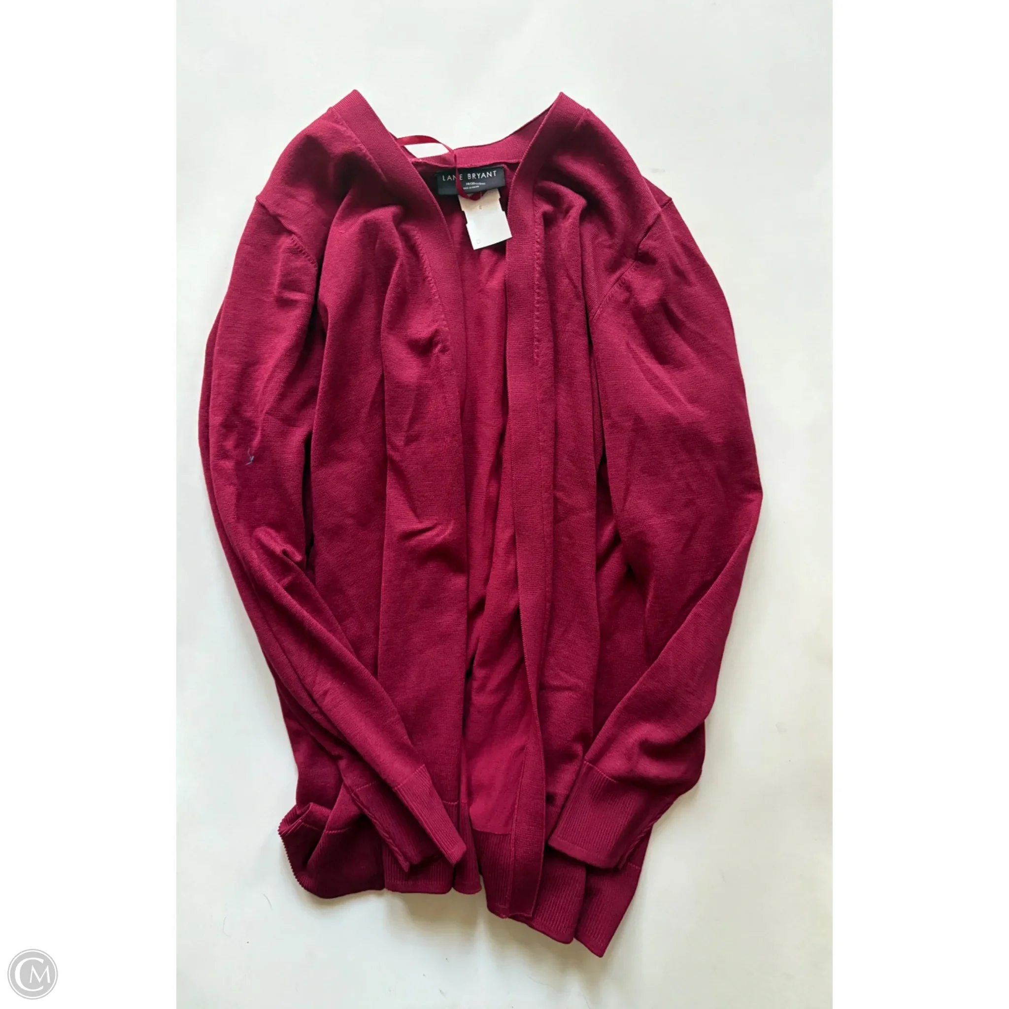 Sweater Cardigan By Lane Bryant In Maroon, Size: 1x - Image 1