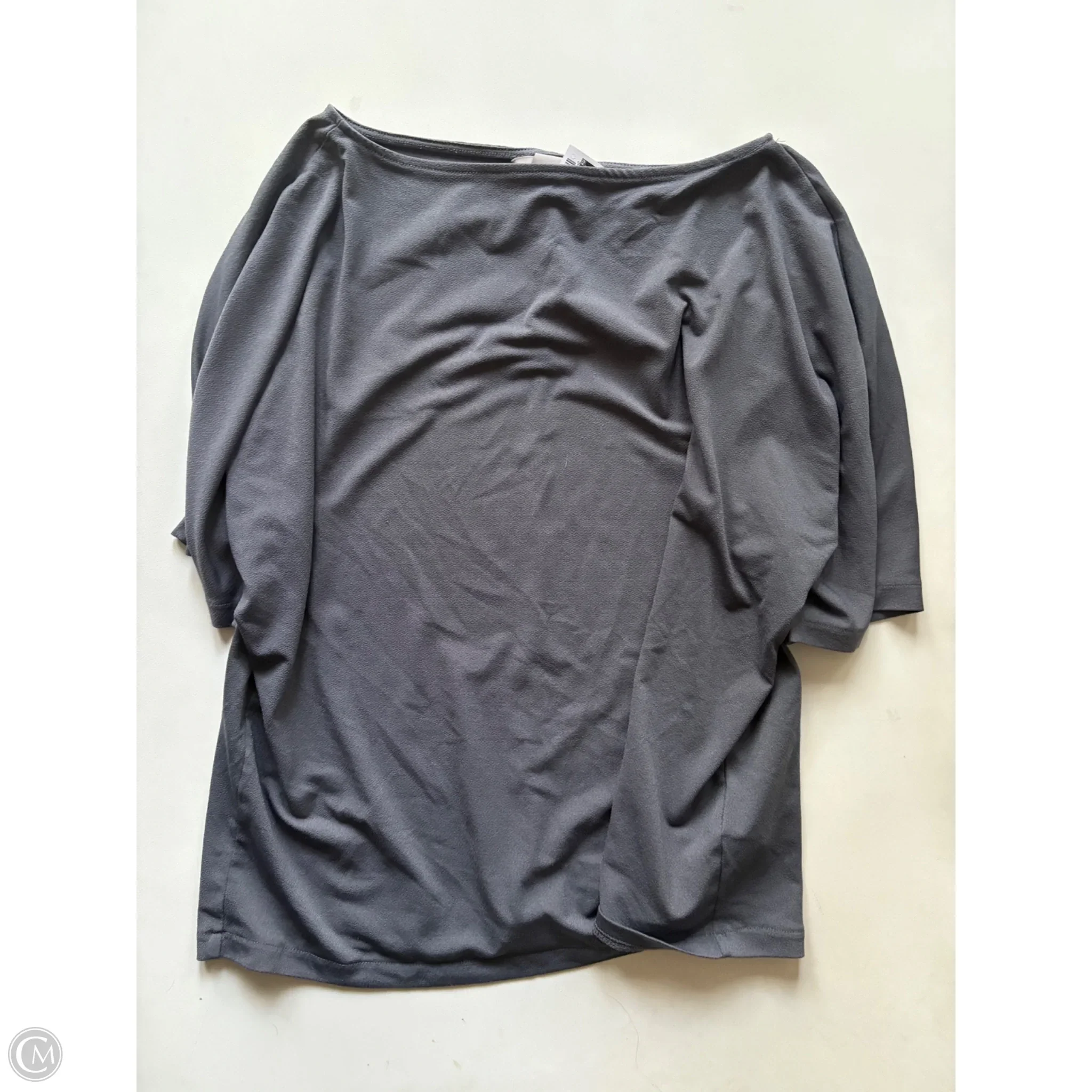 Blouse Short Sleeve By H&m In Grey, Size: S - Image 1