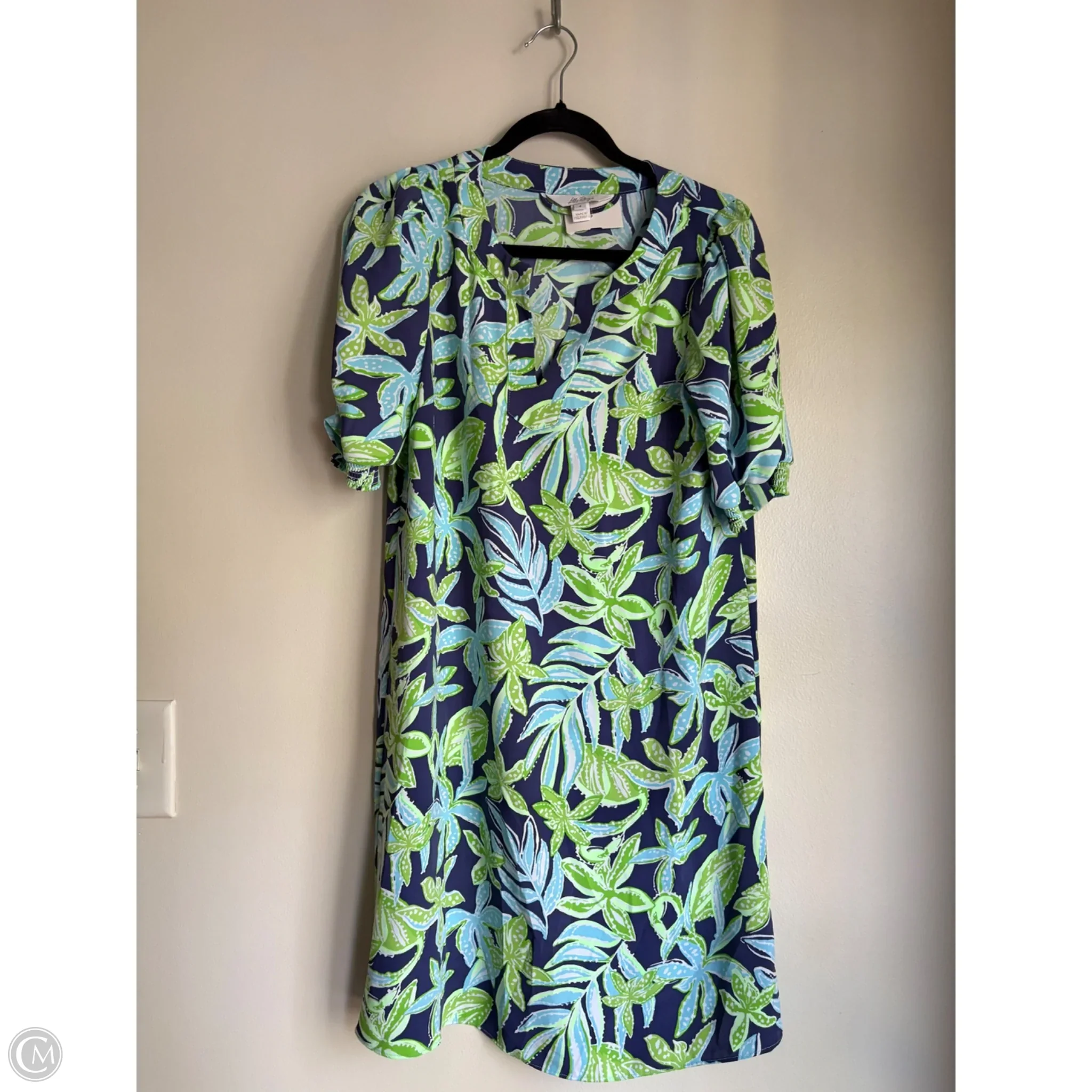 Dress Designer By Lilly Pulitzer In Blue & Green, Size: 4 - Image 1