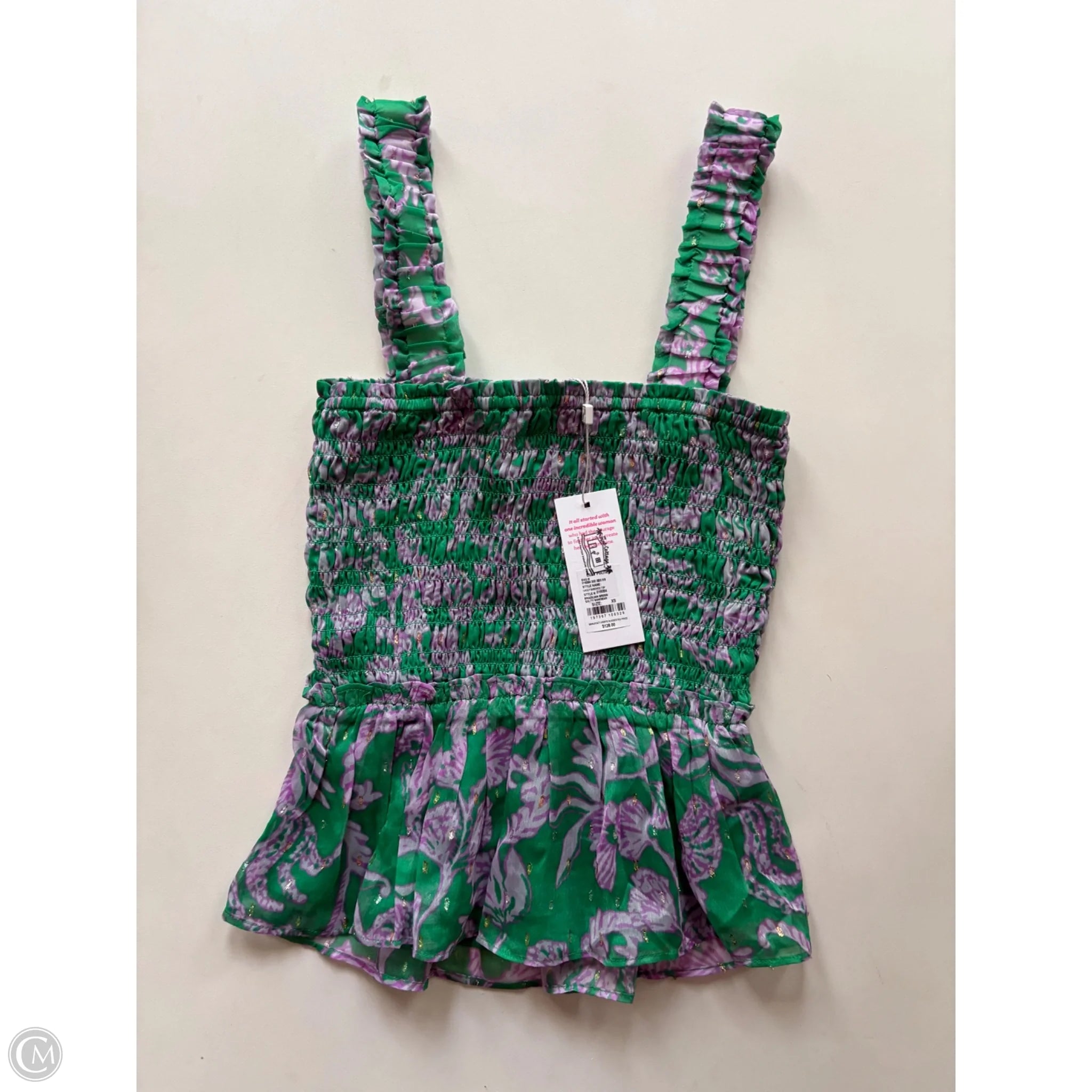 Tank Top Designer By Lilly Pulitzer In Green & Purple, Size: Xs - Image 2