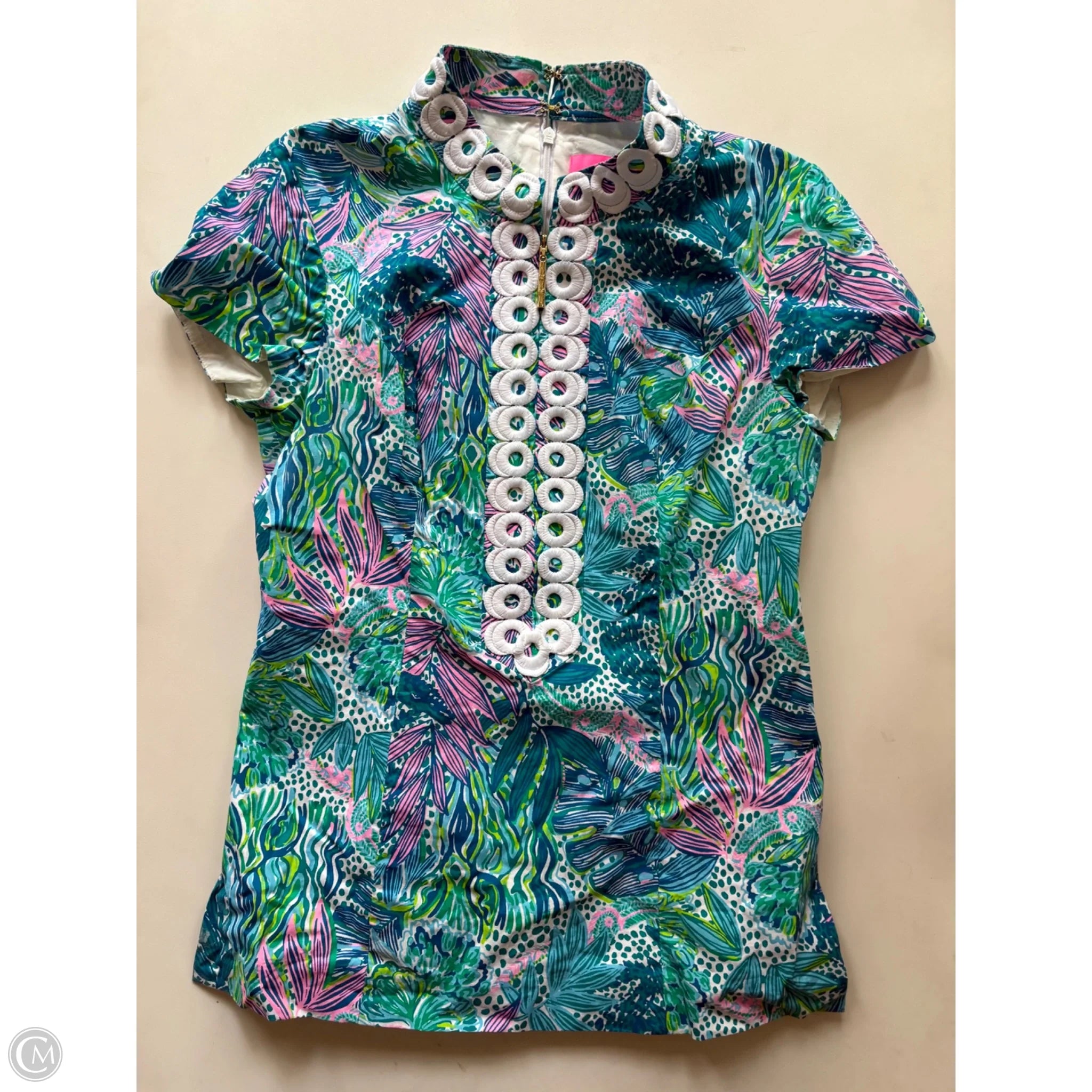 Top Short Sleeve Designer By Lilly Pulitzer In Multi-colored, Size: 4 - Image 1