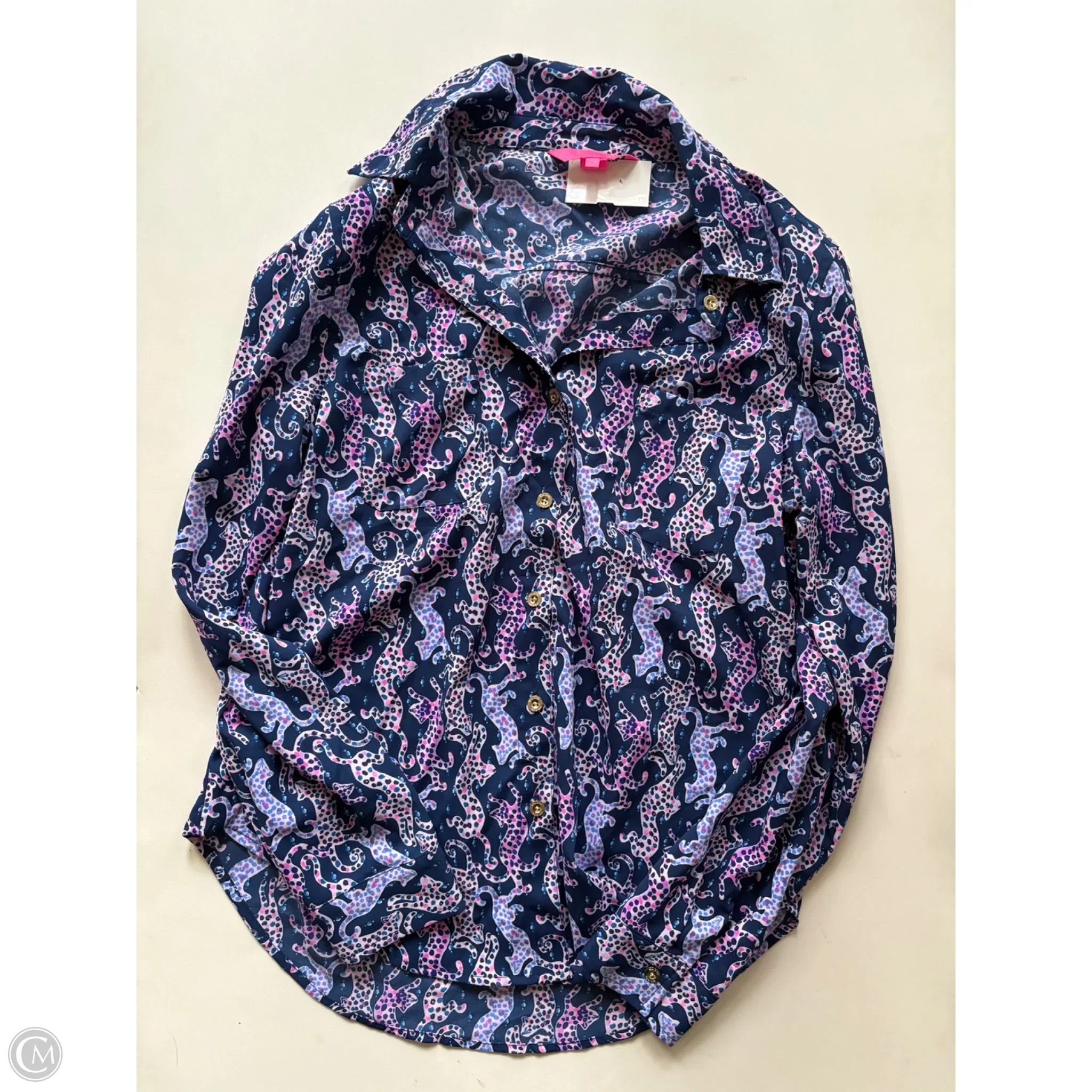 Blouse Designer By Lilly Pulitzer In Animal Print, Size: Xs - Image 1