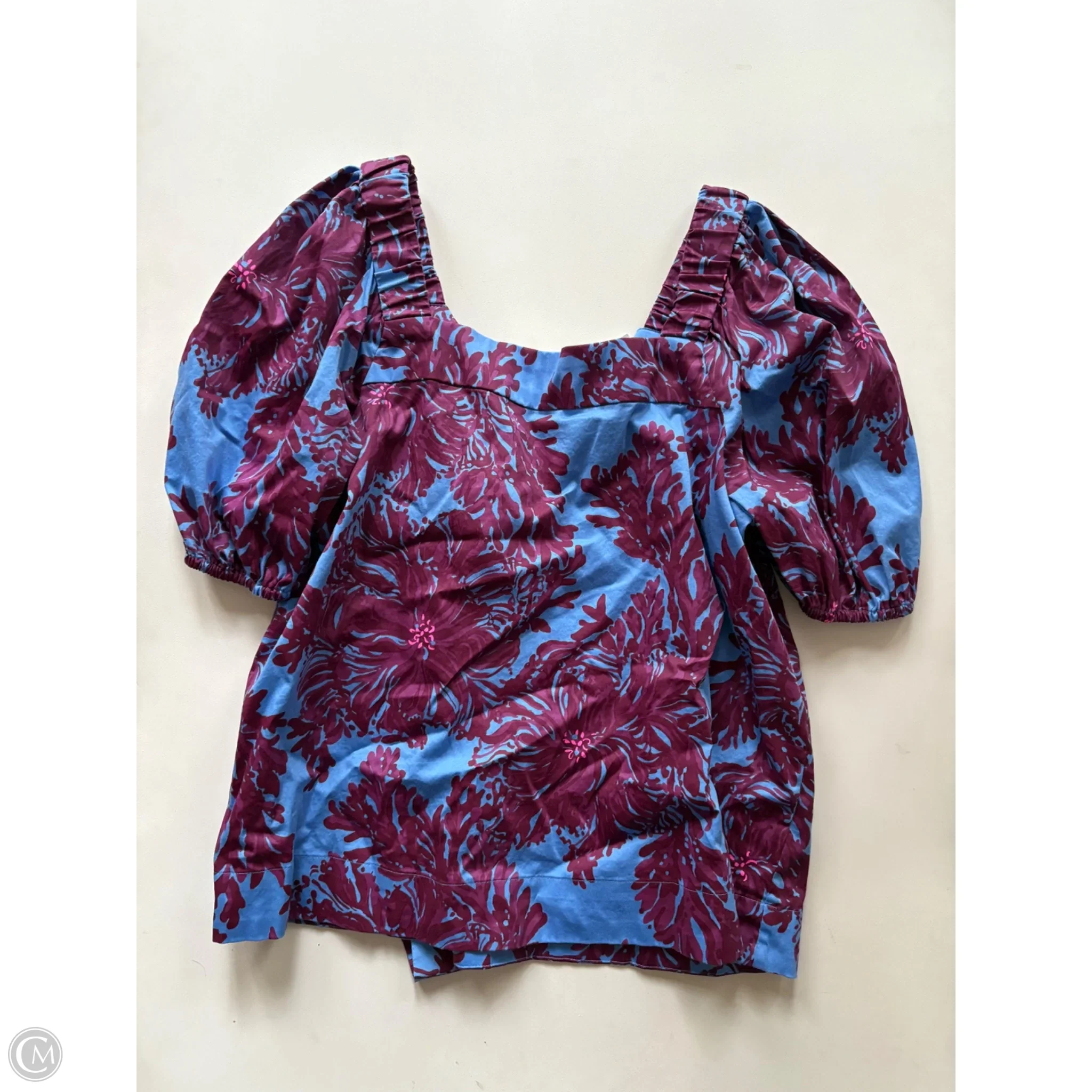 Top Short Sleeve Designer By Lilly Pulitzer In Blue, Size: 2 - Image 1