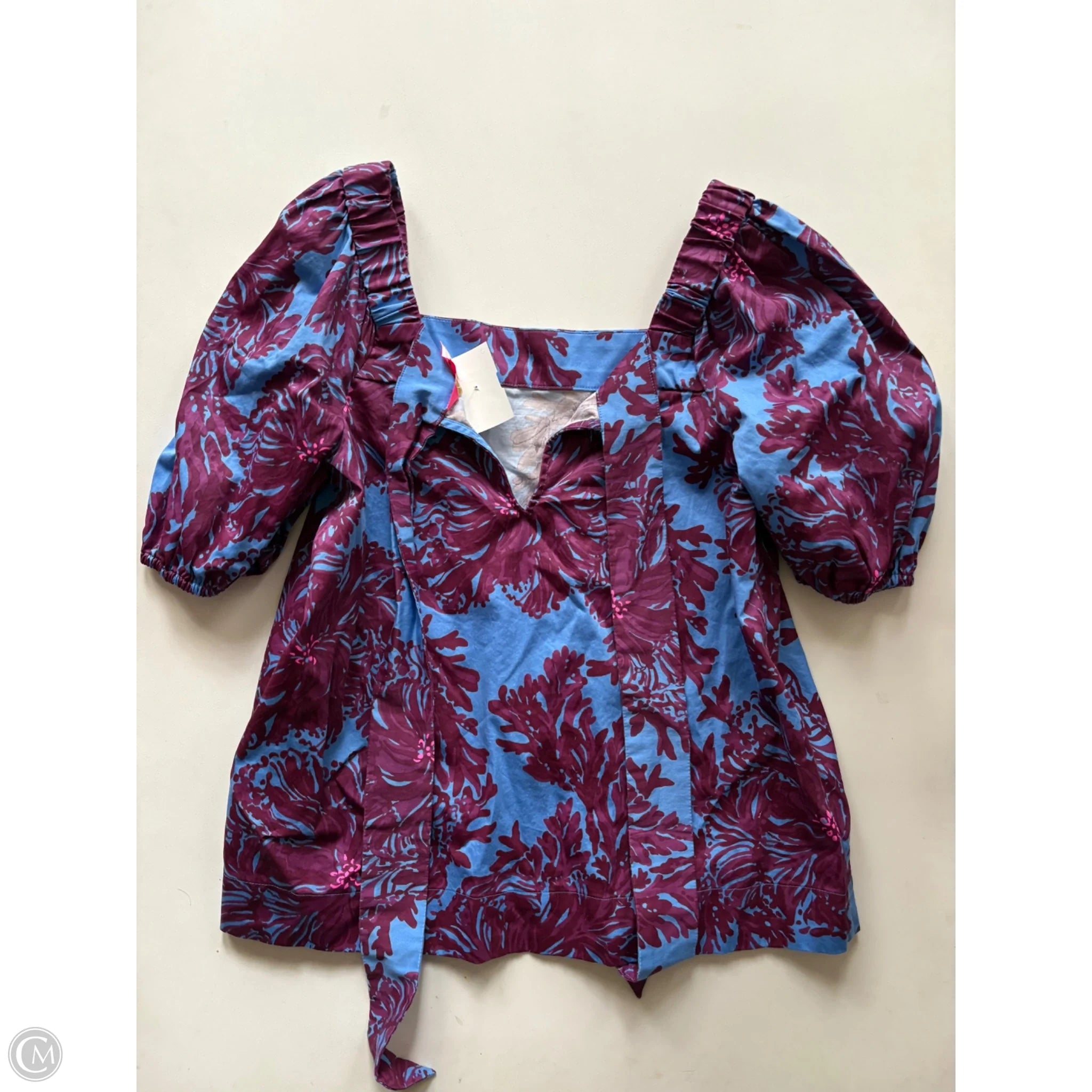 Top Short Sleeve Designer By Lilly Pulitzer In Blue, Size: 2 - Image 2