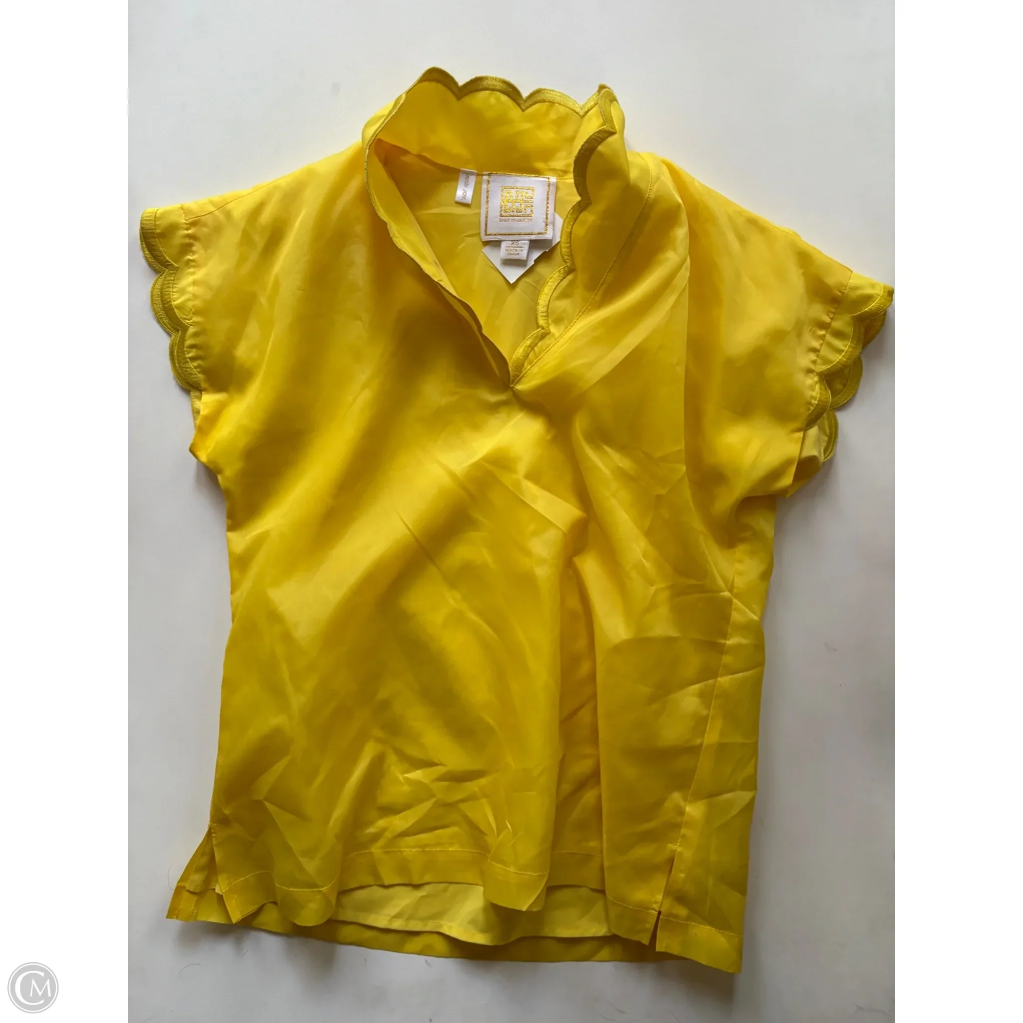 Blouse Short Sleeve By Emily Mcarther In Yellow, Size: Xs - Image 1