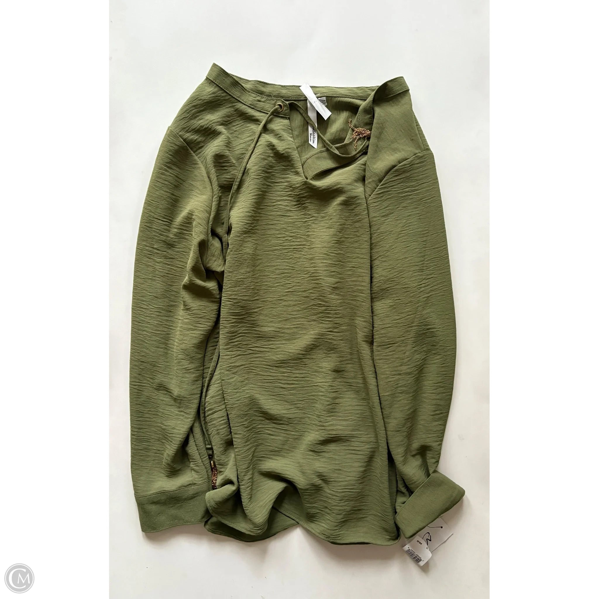 Blouse Long Sleeve By Ny Collection In Green, Size: 1x - Image 1