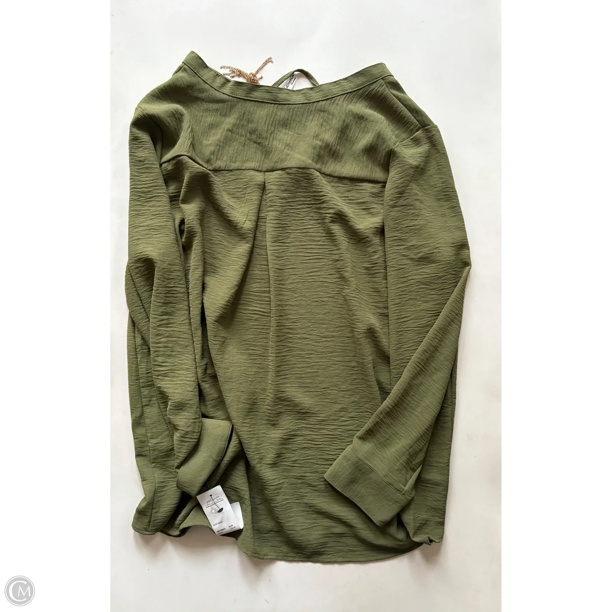 Blouse Long Sleeve By Ny Collection In Green, Size: 1x - Image 2