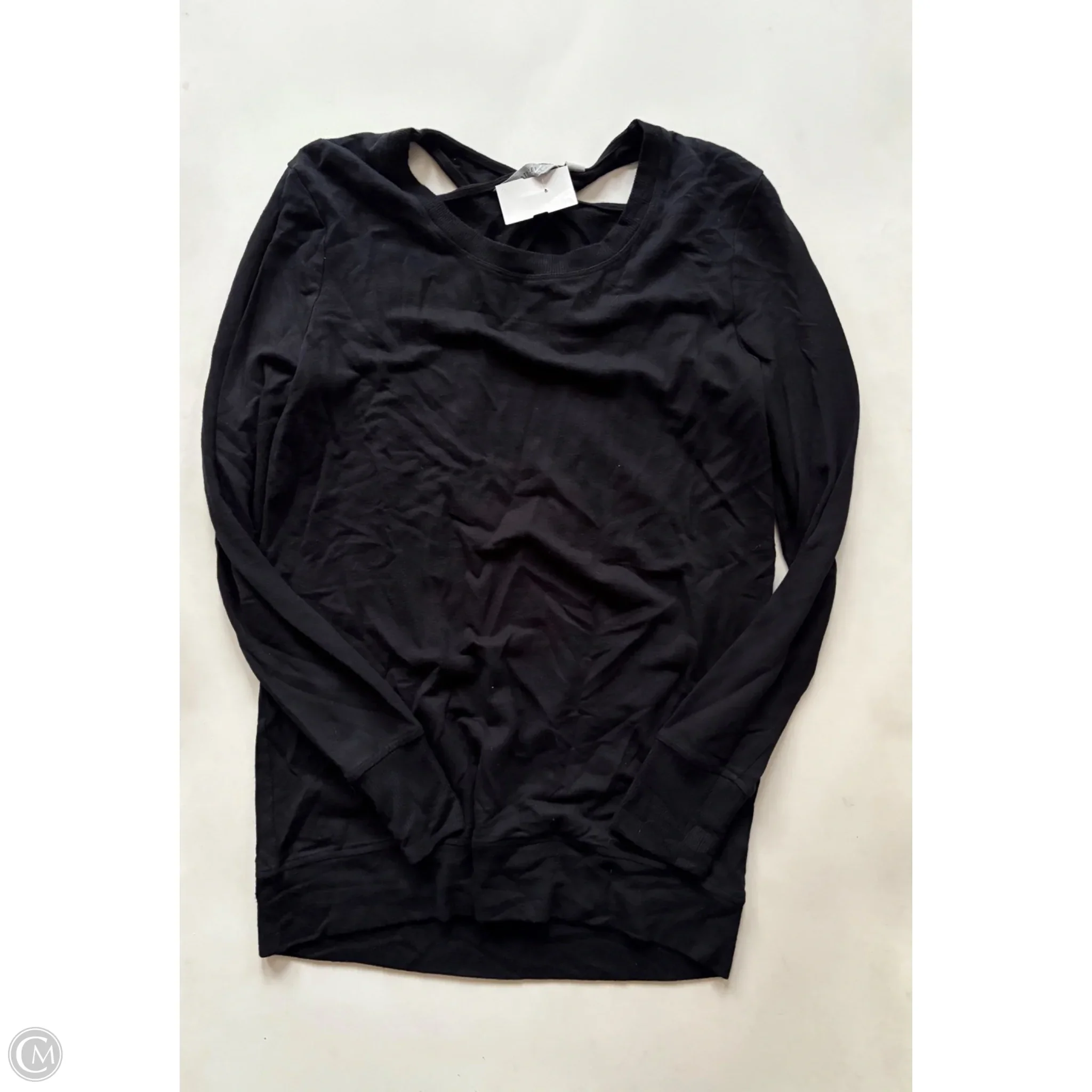 Athletic Top Long Sleeve Crewneck By Athleta In Black, Size: Xs - Image 1