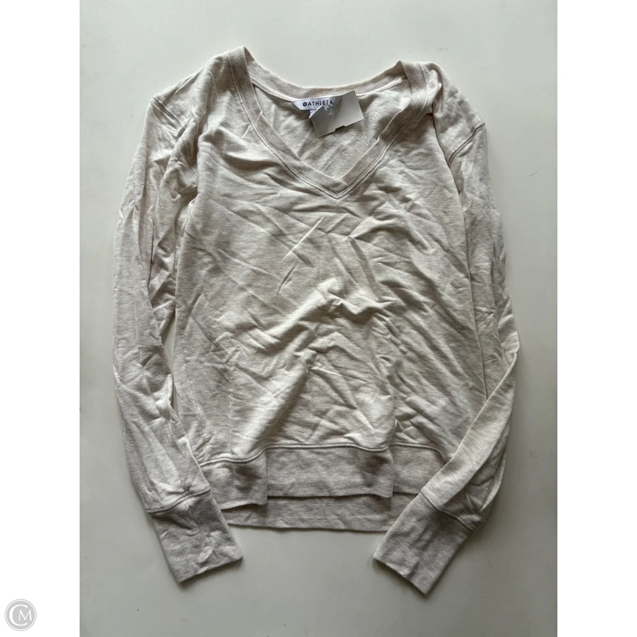 Athletic Top Long Sleeve Crewneck By Athleta In Cream, Size: Xs - Image 1