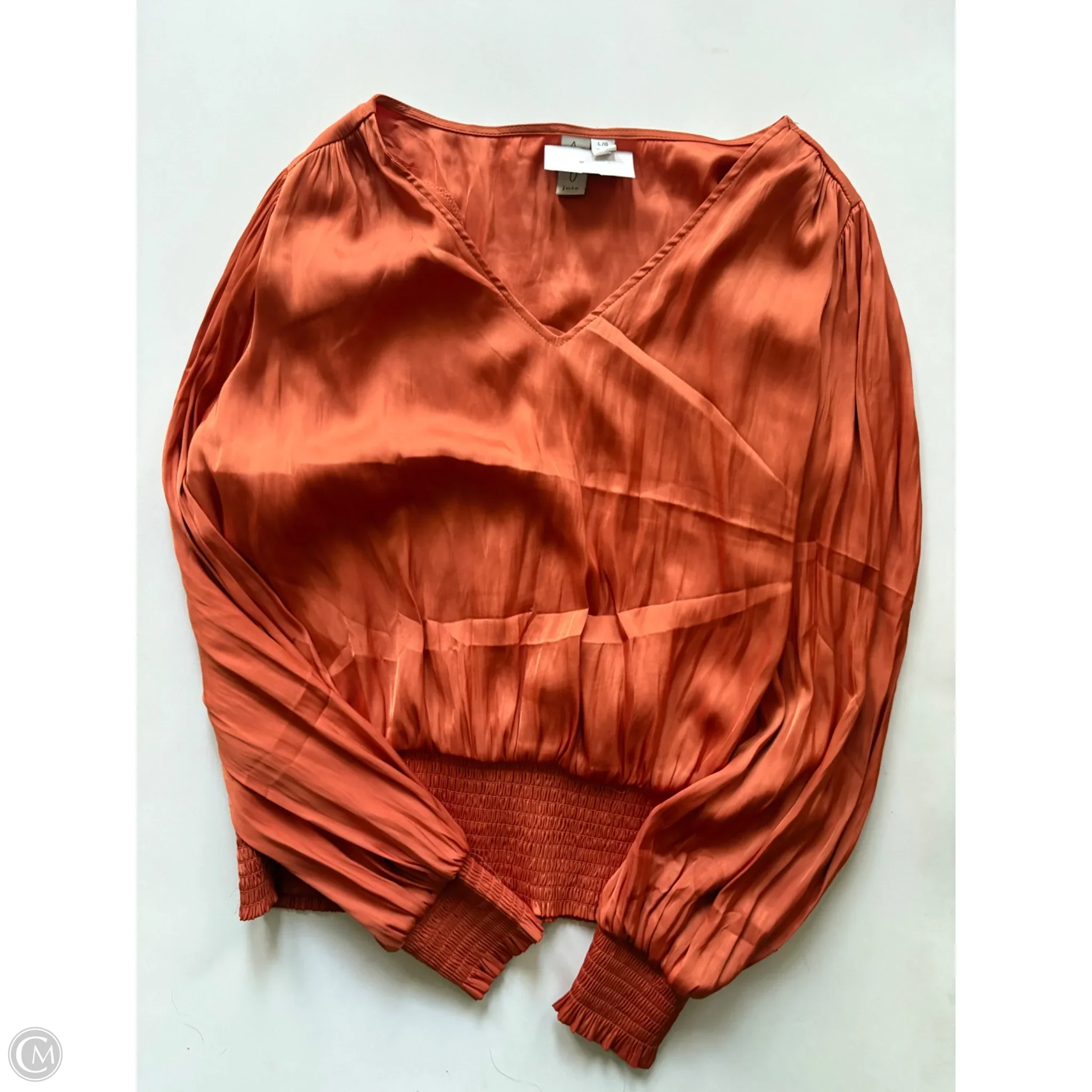 Blouse Long Sleeve By Joie In Orange, Size: L - Image 1