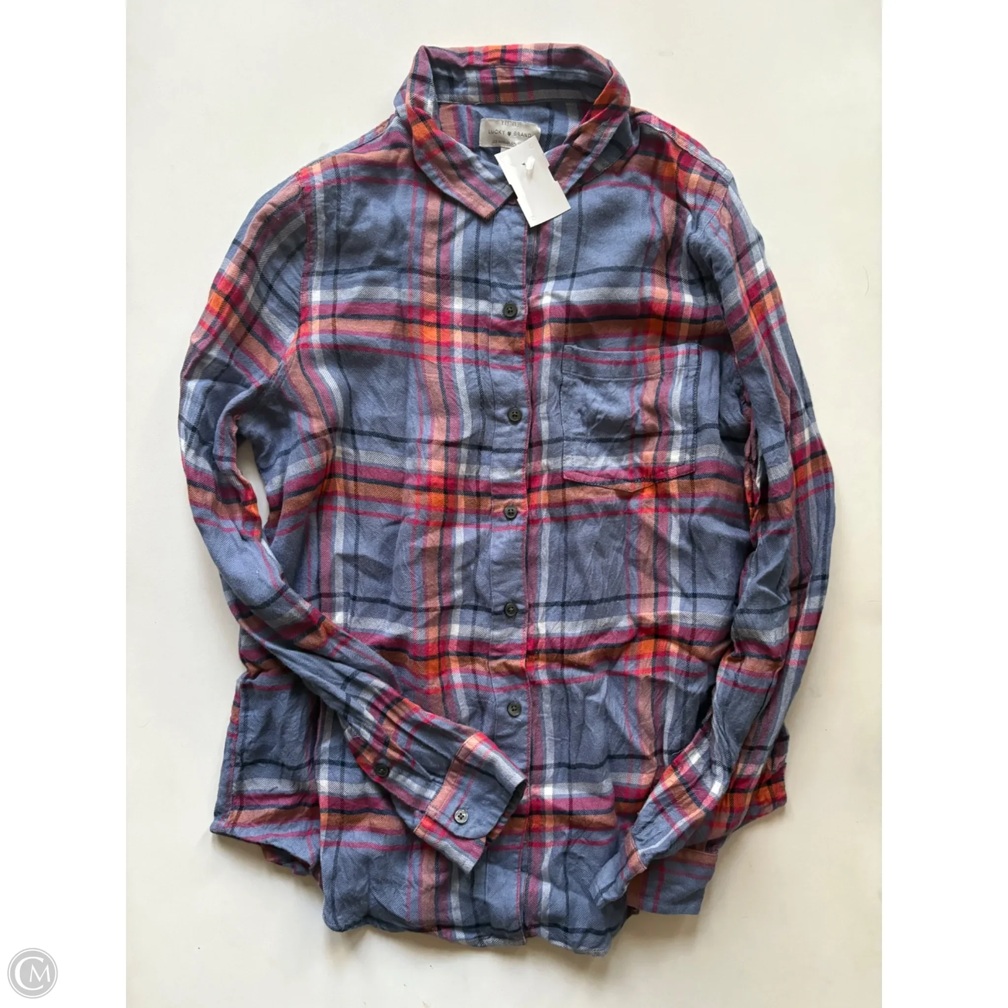 Top Long Sleeve By Lucky Brand In Plaid Pattern, Size: S - Image 1